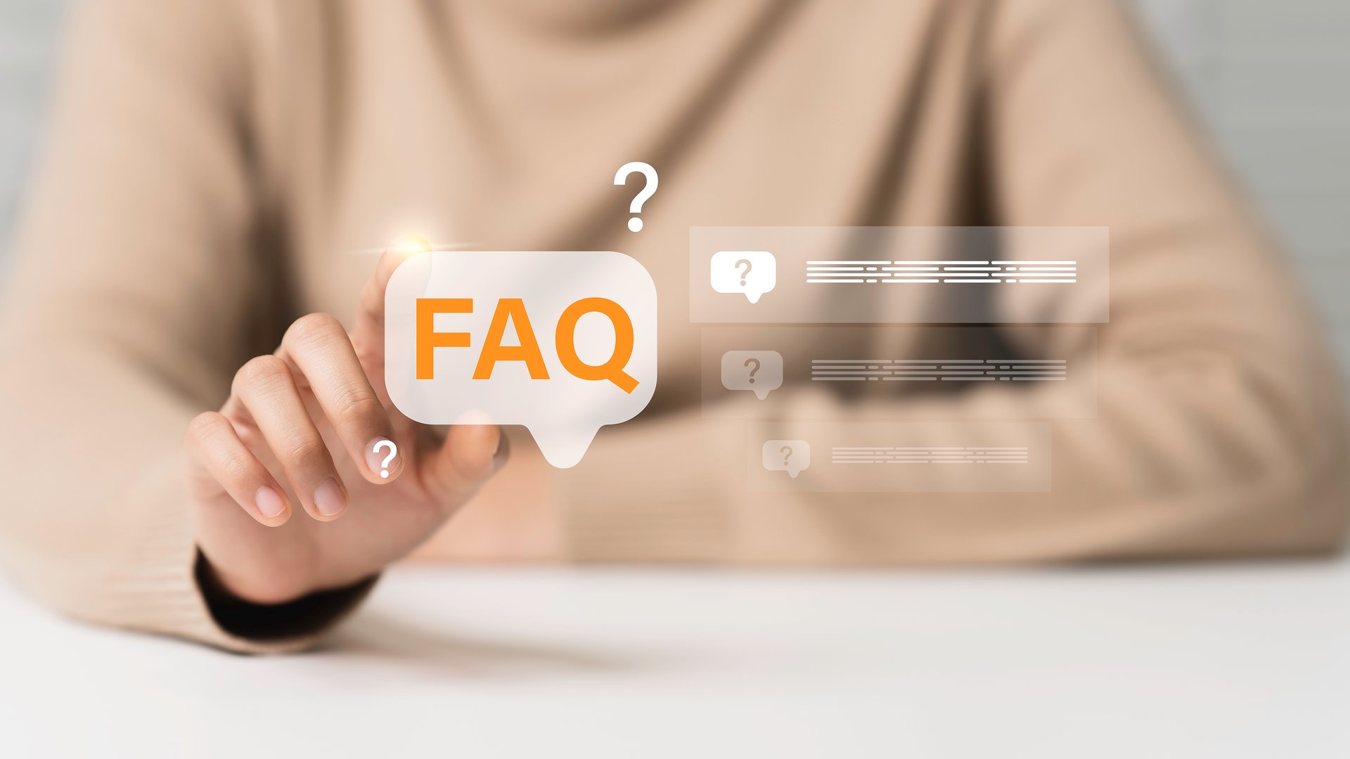 FAQ icon - Frequently asked questions on social networks concept