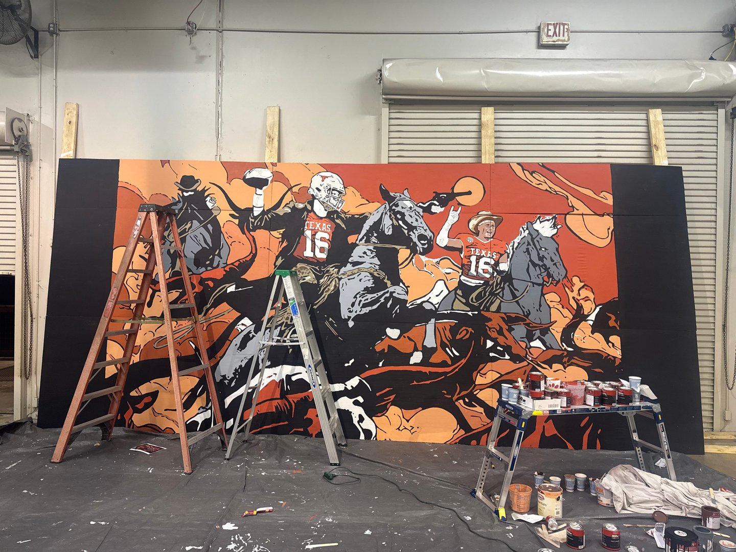 Arch Manning mural process