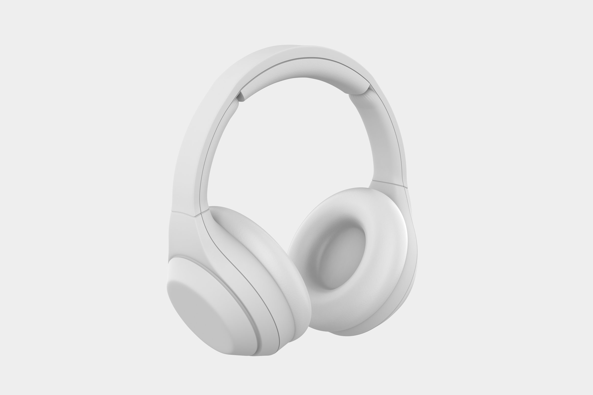 headphones music isolated on white background headphones Bluetooth. 3d illustration