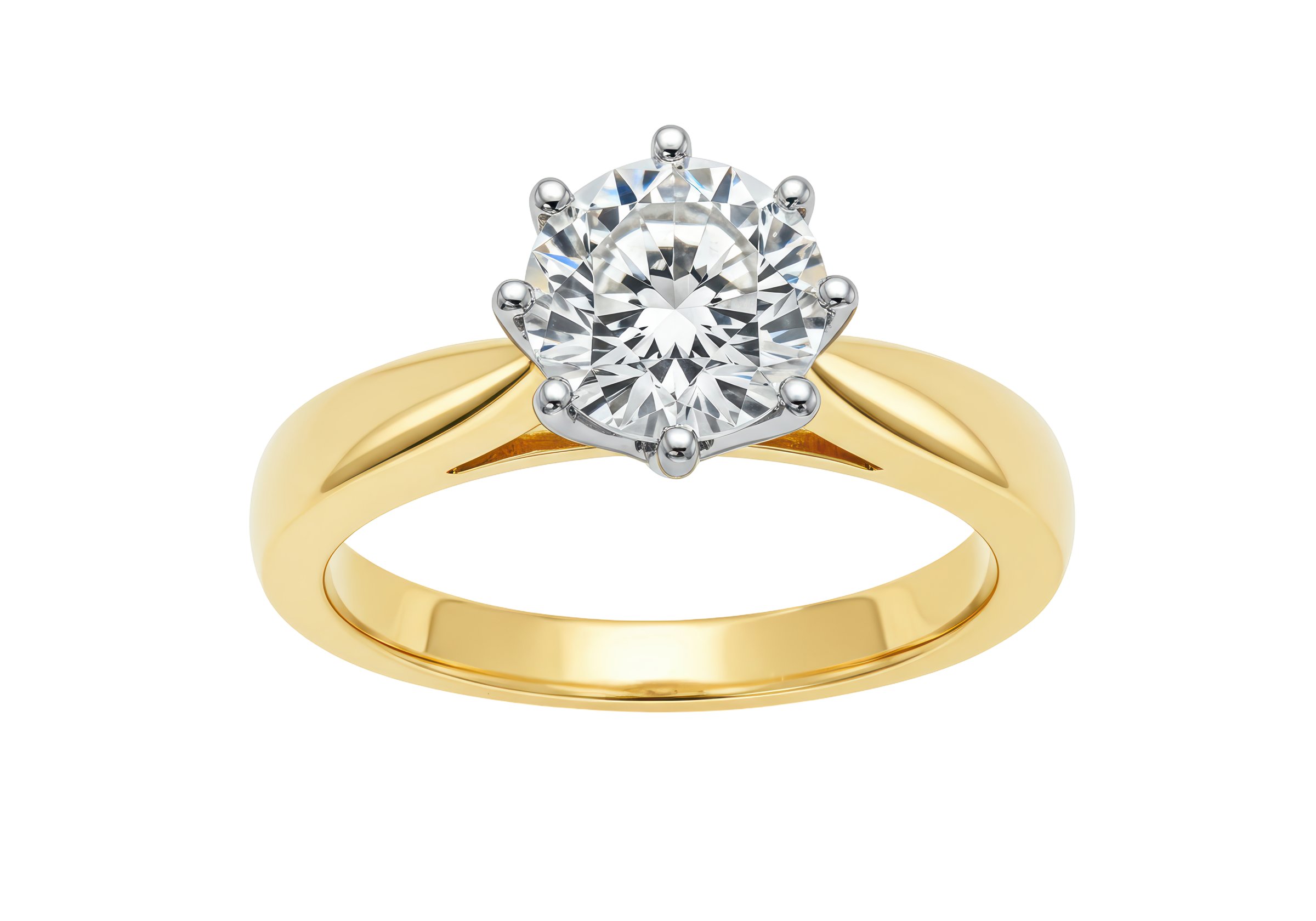 Luxury Diamond Ring on White Background