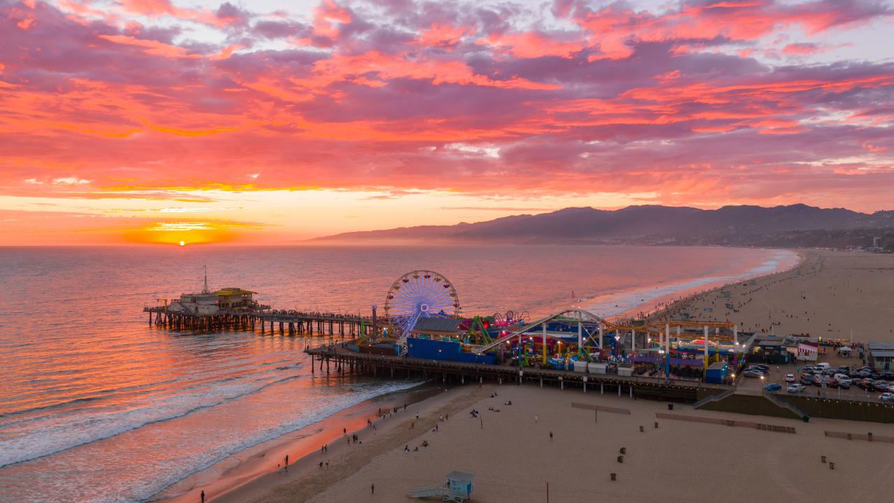 Santa Monica Pier at sunset
