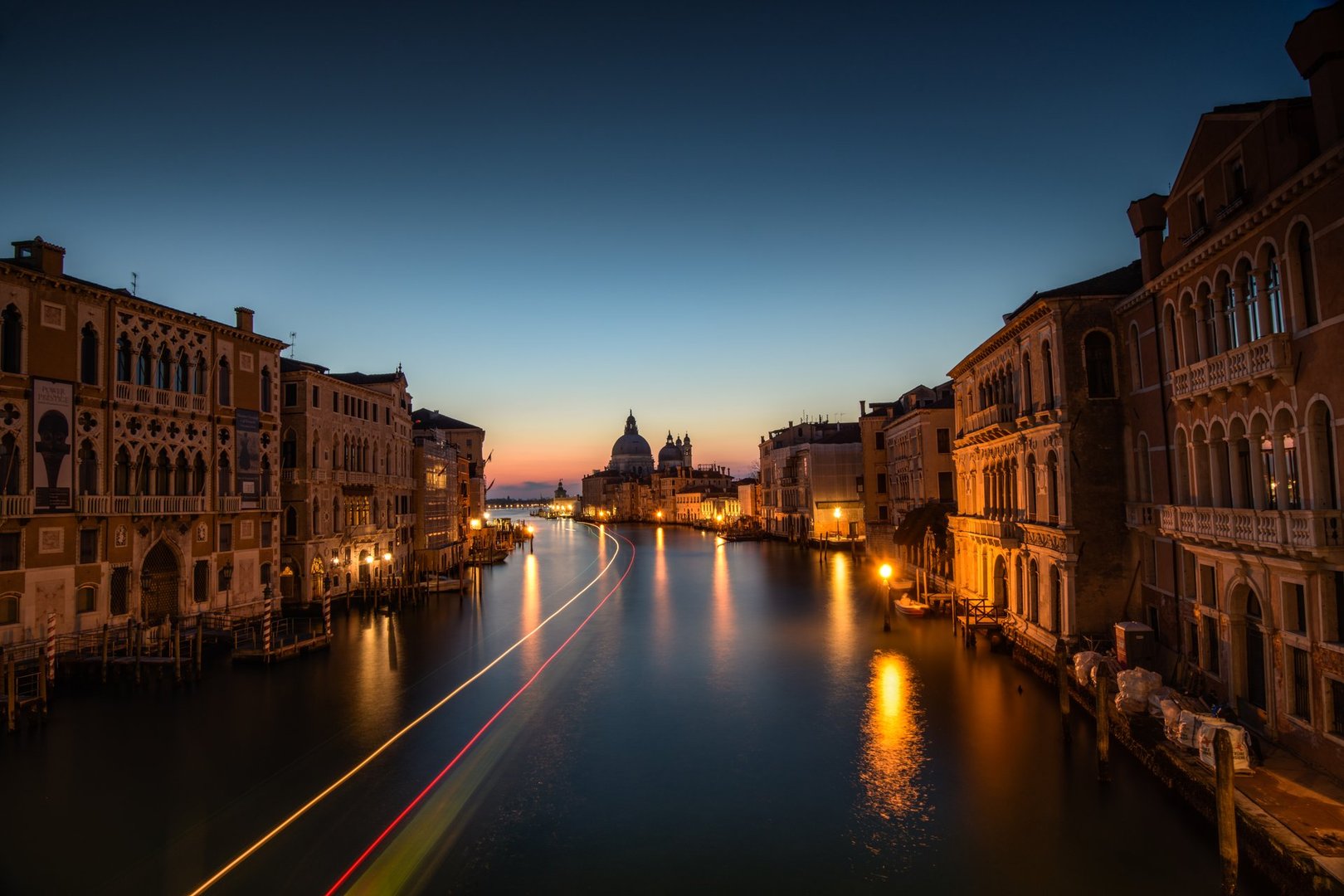 View from Ponte dell'Accademia before Sunrise, Venice, Italy