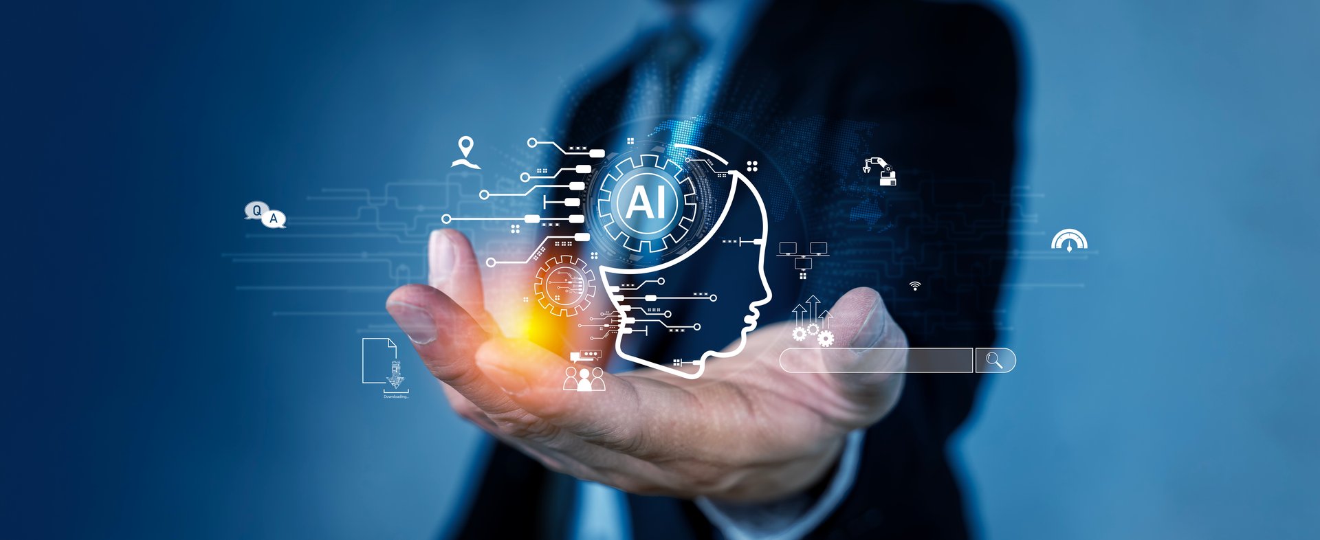 Human interact with AI artificial intelligence virtual assistant chatbot in concept of AI artificial intelligence prompt engineering, LLM AI deep learning to use generative AI for work support. FaaS