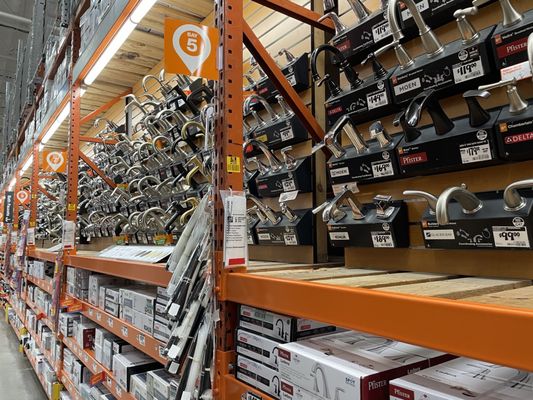 Home Depot faucet aisle