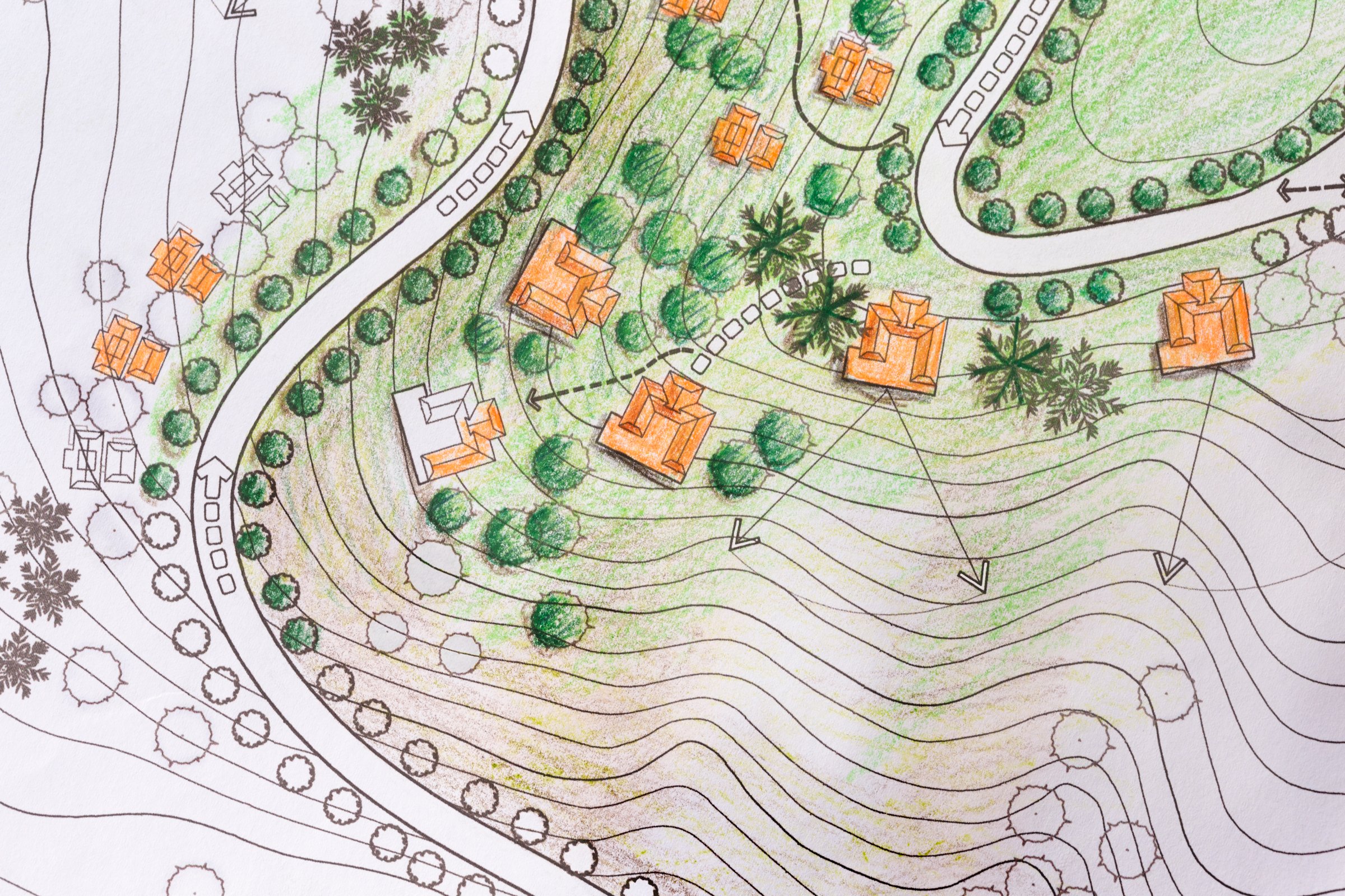 Landscape Architect Designing on site analysis plan