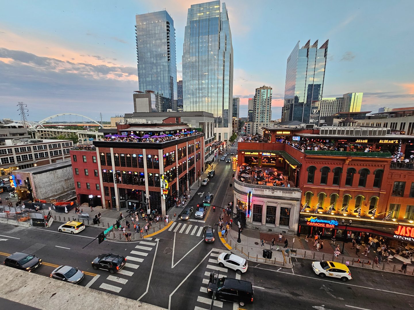 Nashville downtown Broadway roof view Tennessee
