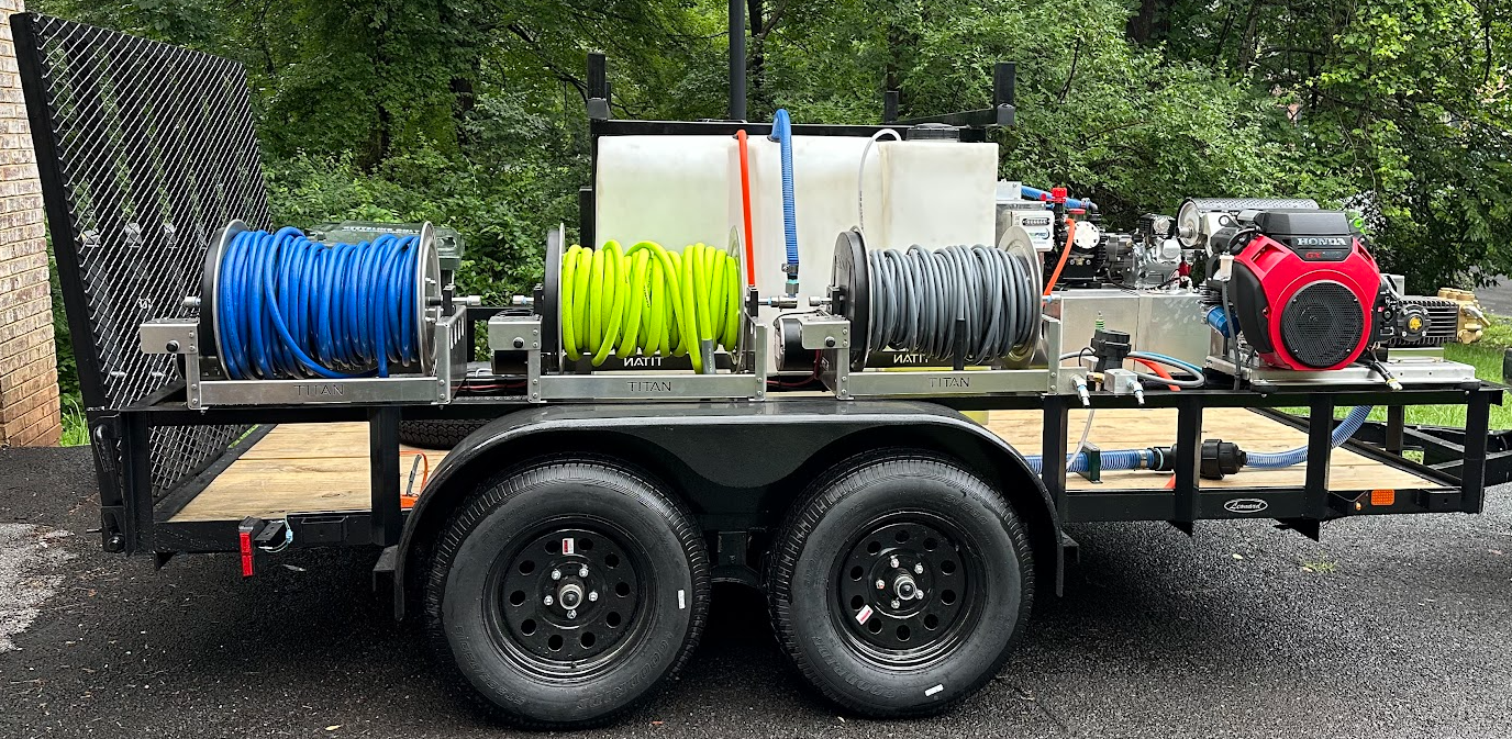The Wash District pressure washing trailer and equipment