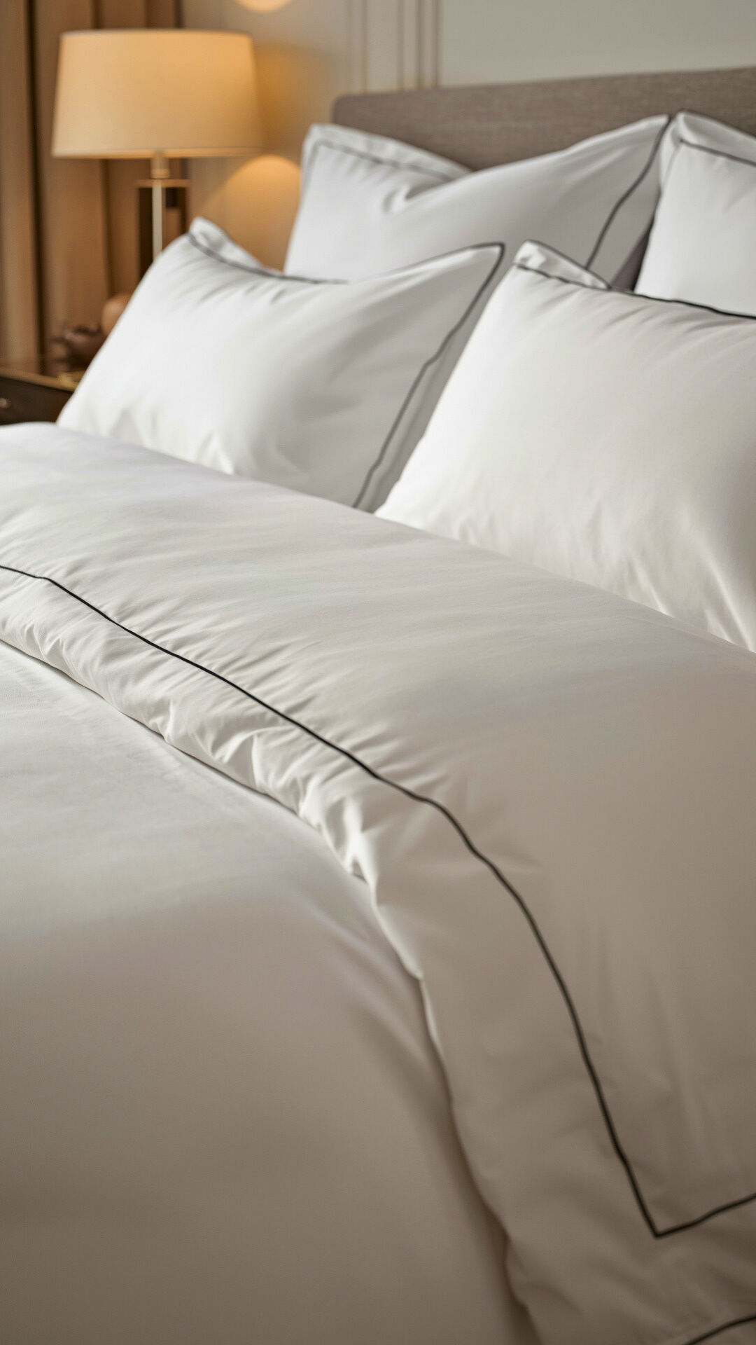 Hvitt crispy hotellsengetøy