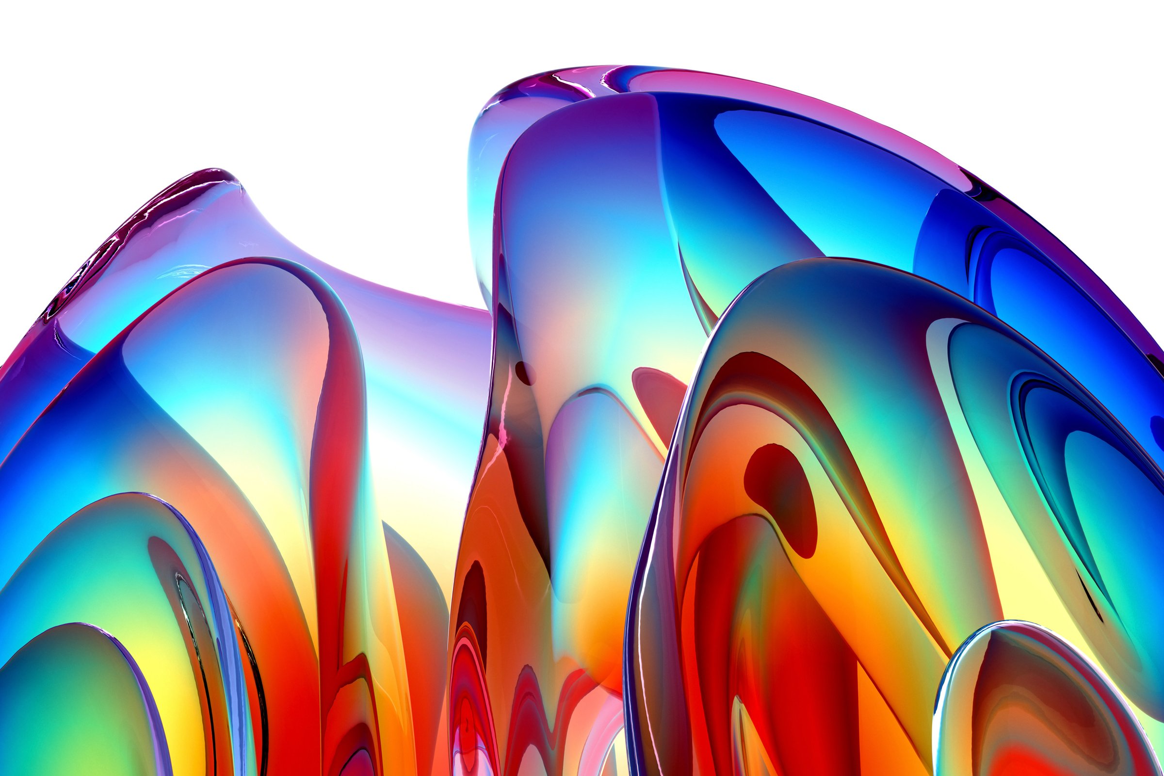 3d render of abstract art background with surreal substance in curve lines