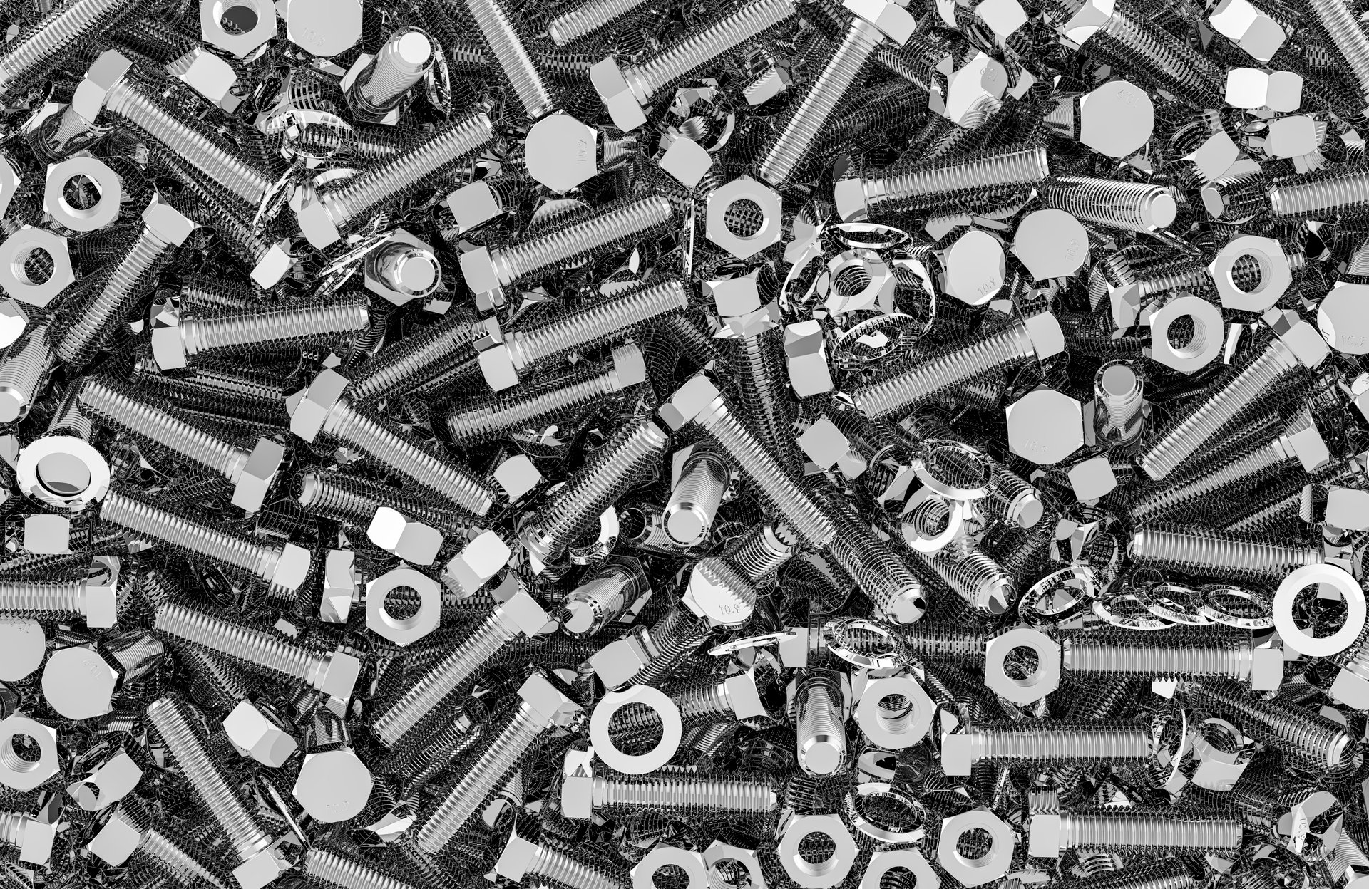 Industrial bolts and nuts background