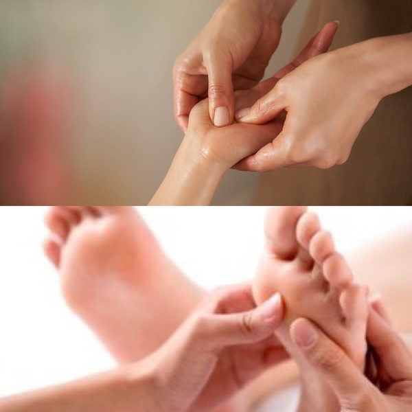 Hand and foot reflexology treatment