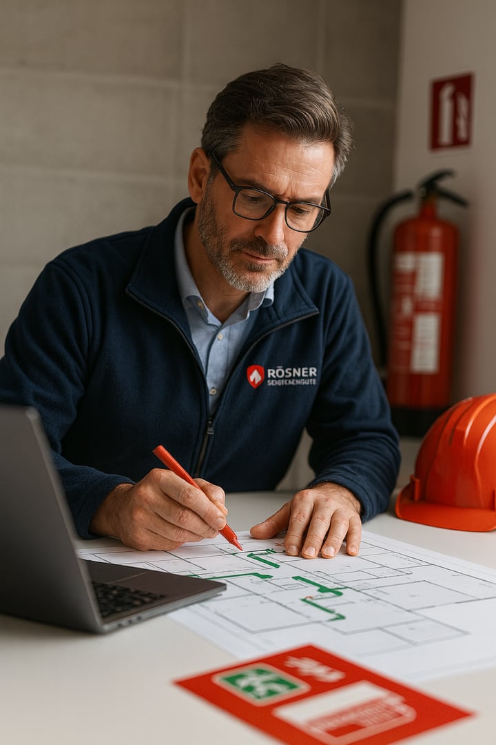 Sicherheitsexperte bei der professionellen Arbeit