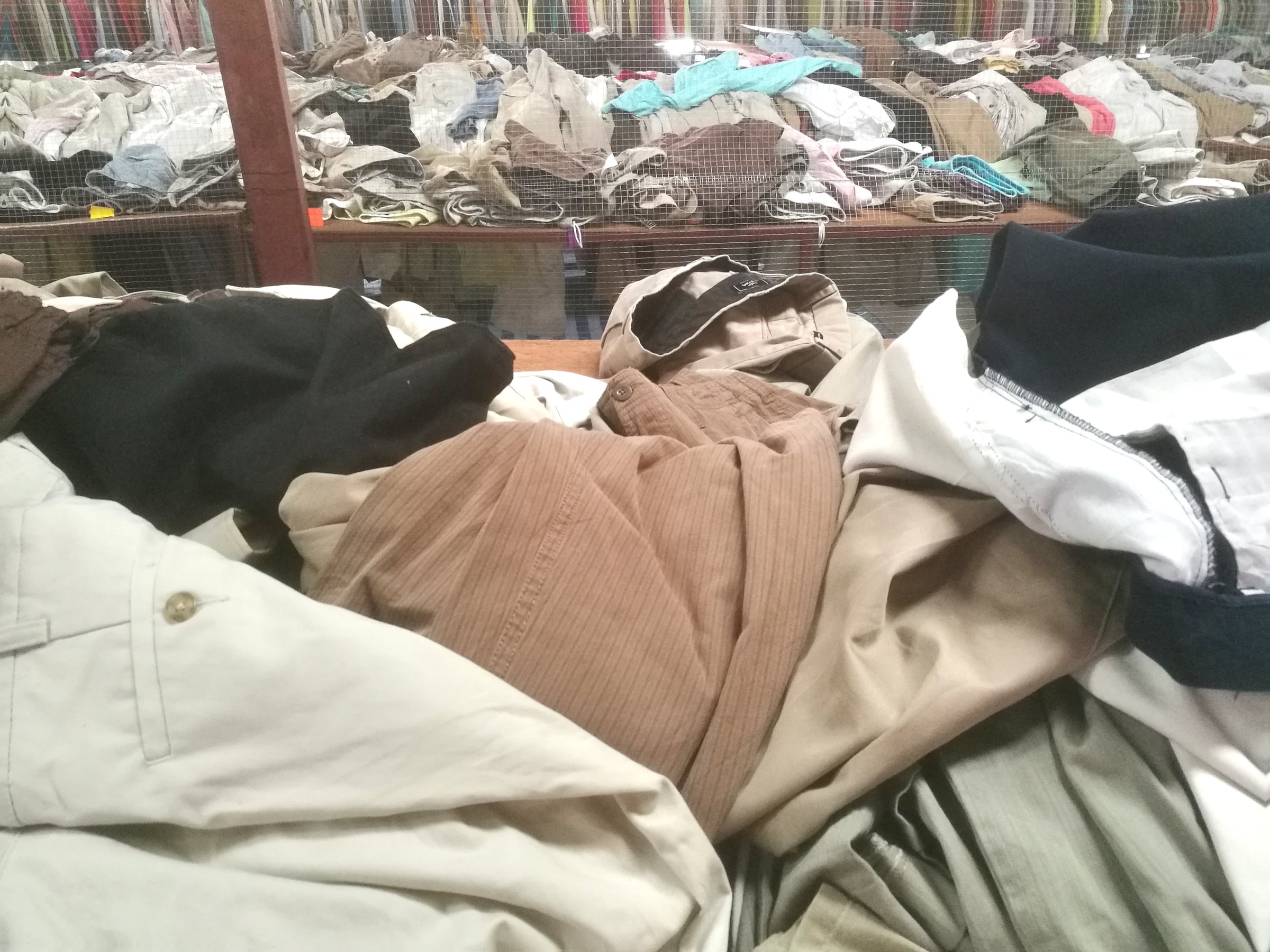 The Secondhand clothes in the market