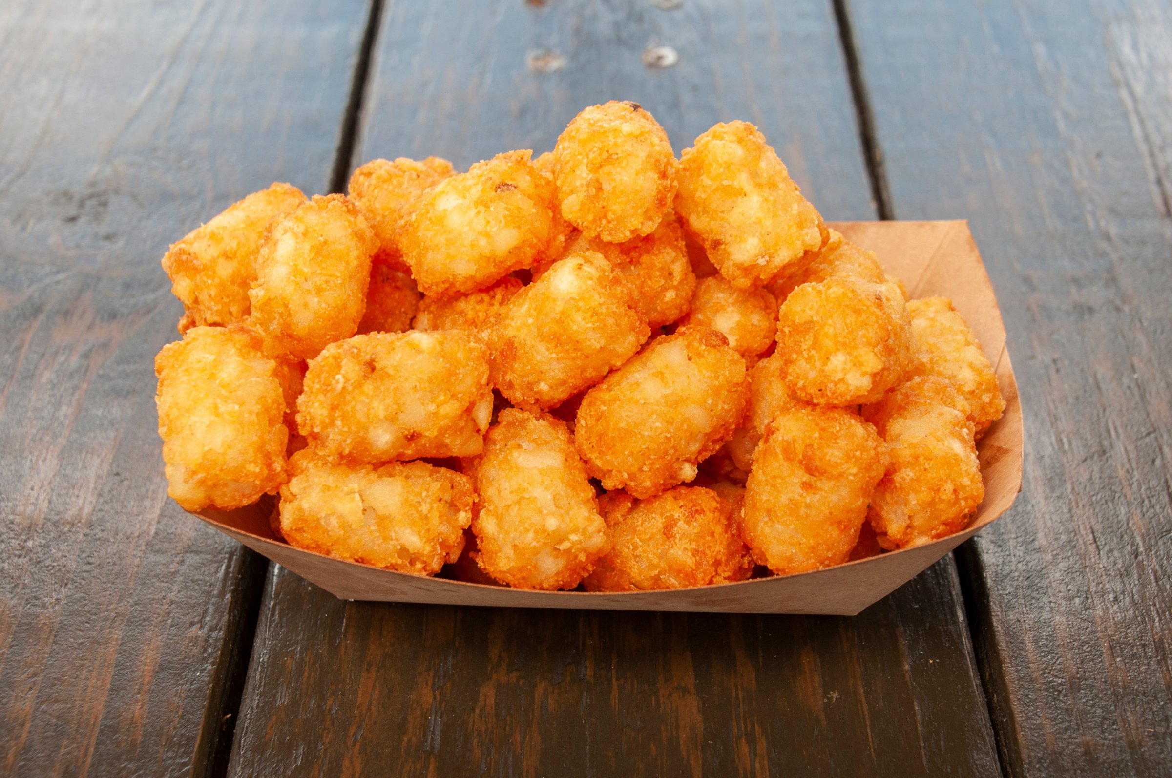 Delicious fried potatoes known as tater tots