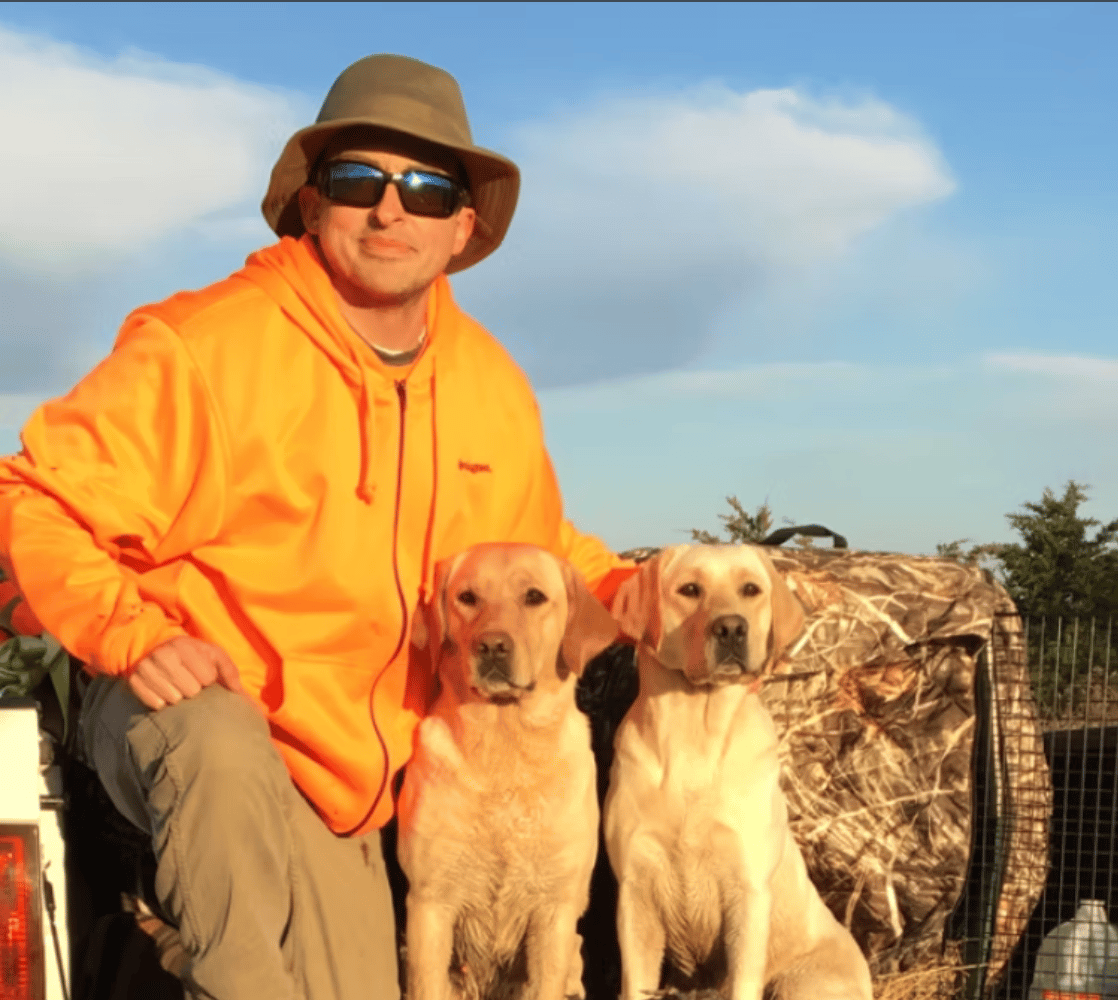Luke with his dogs