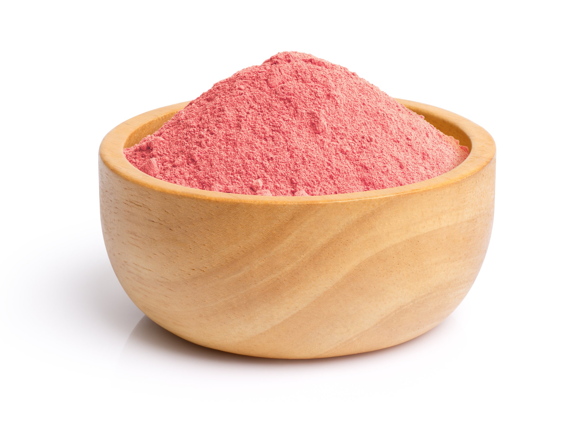 Pink powder isolated on white background