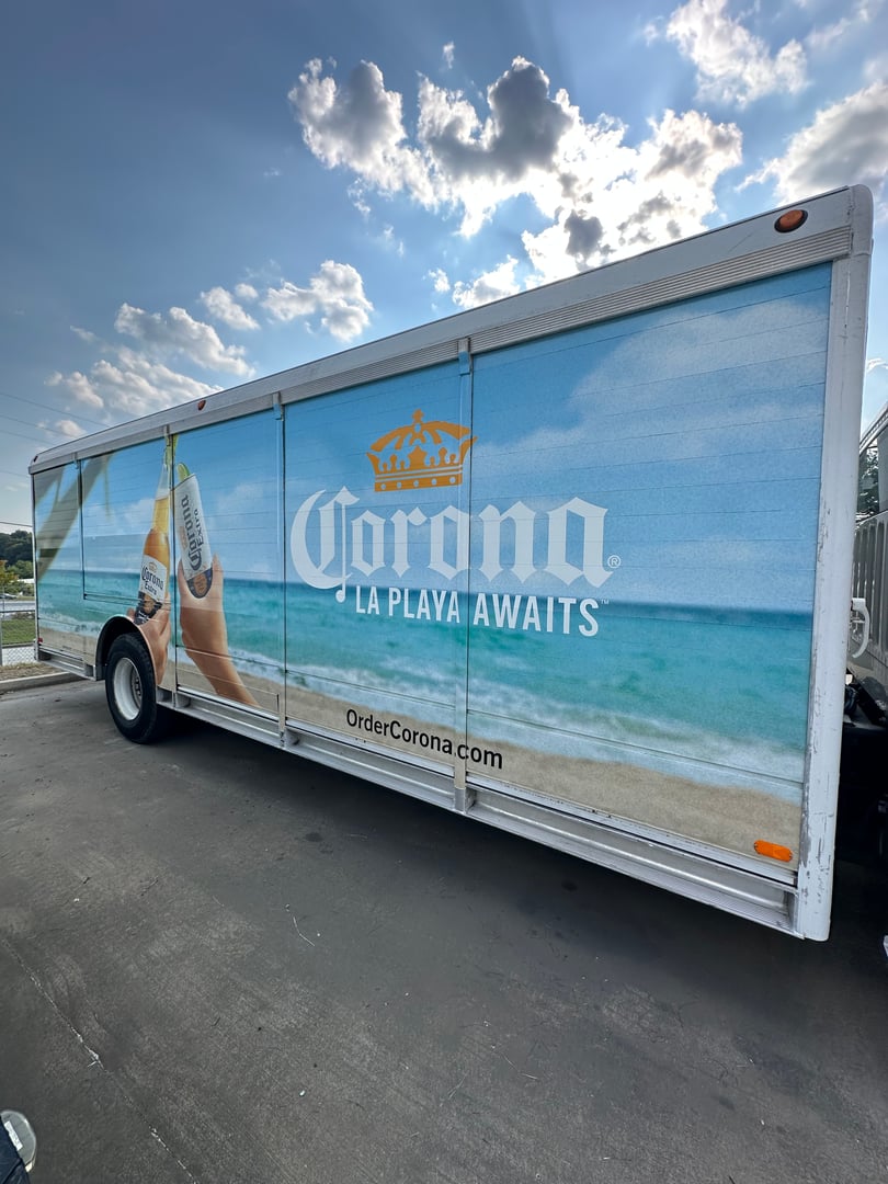 Custom vehicle graphics wrap installation