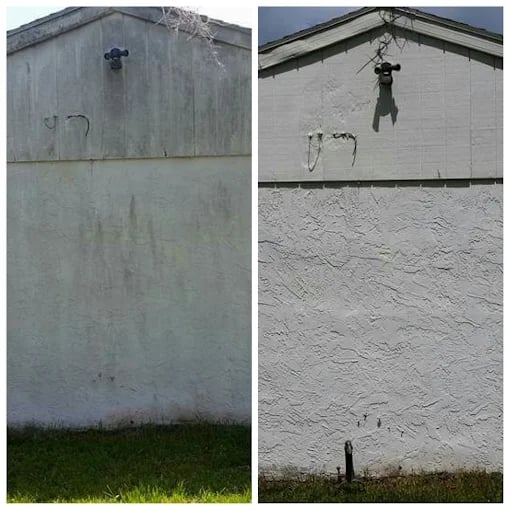 Before and after walkway cleaning