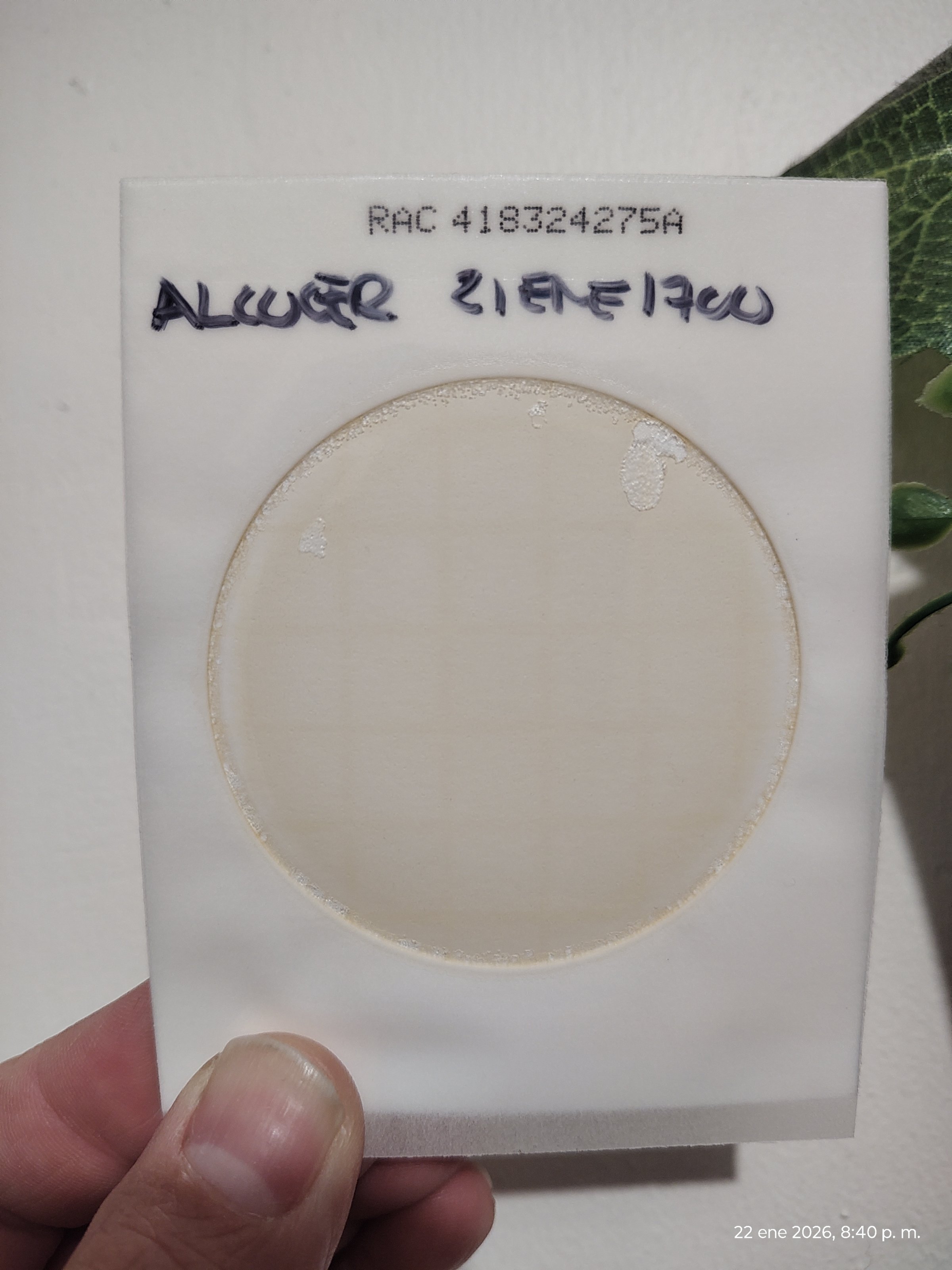 Prueba de control bacteriano en laboratorio