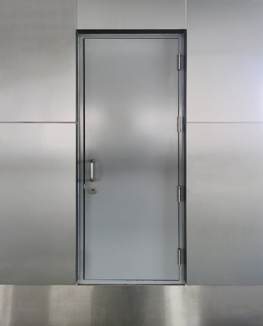 Aluminum doors, stainless steel doors, iron doors, front view
