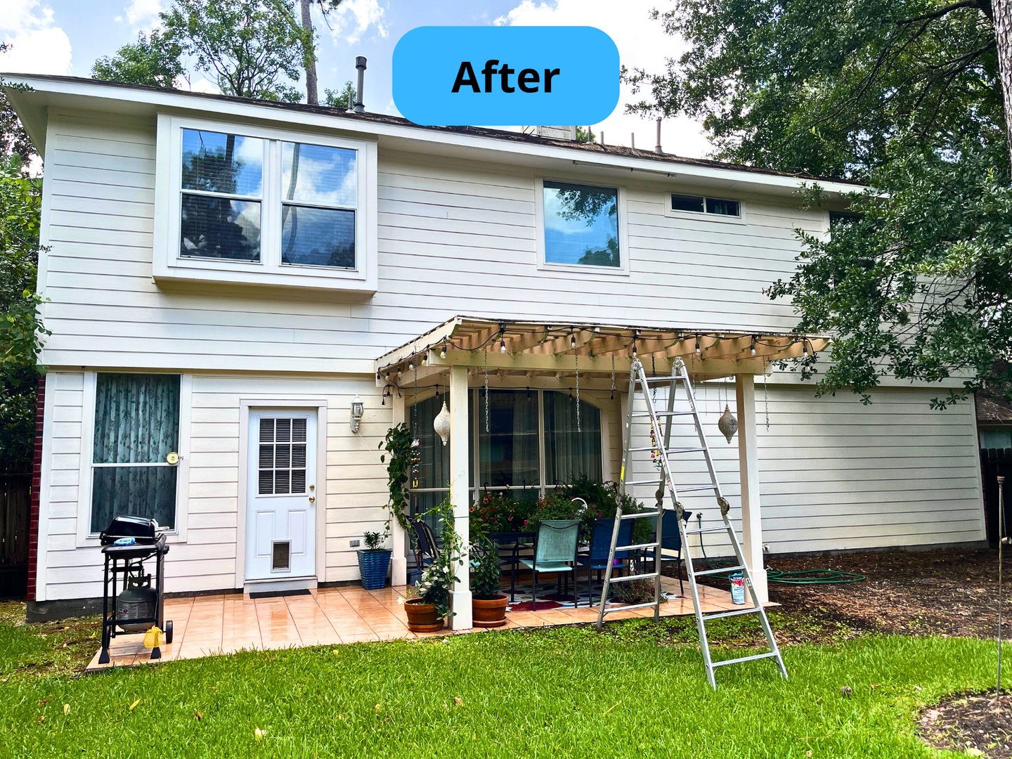 House after pressure washing showing pristine clean results