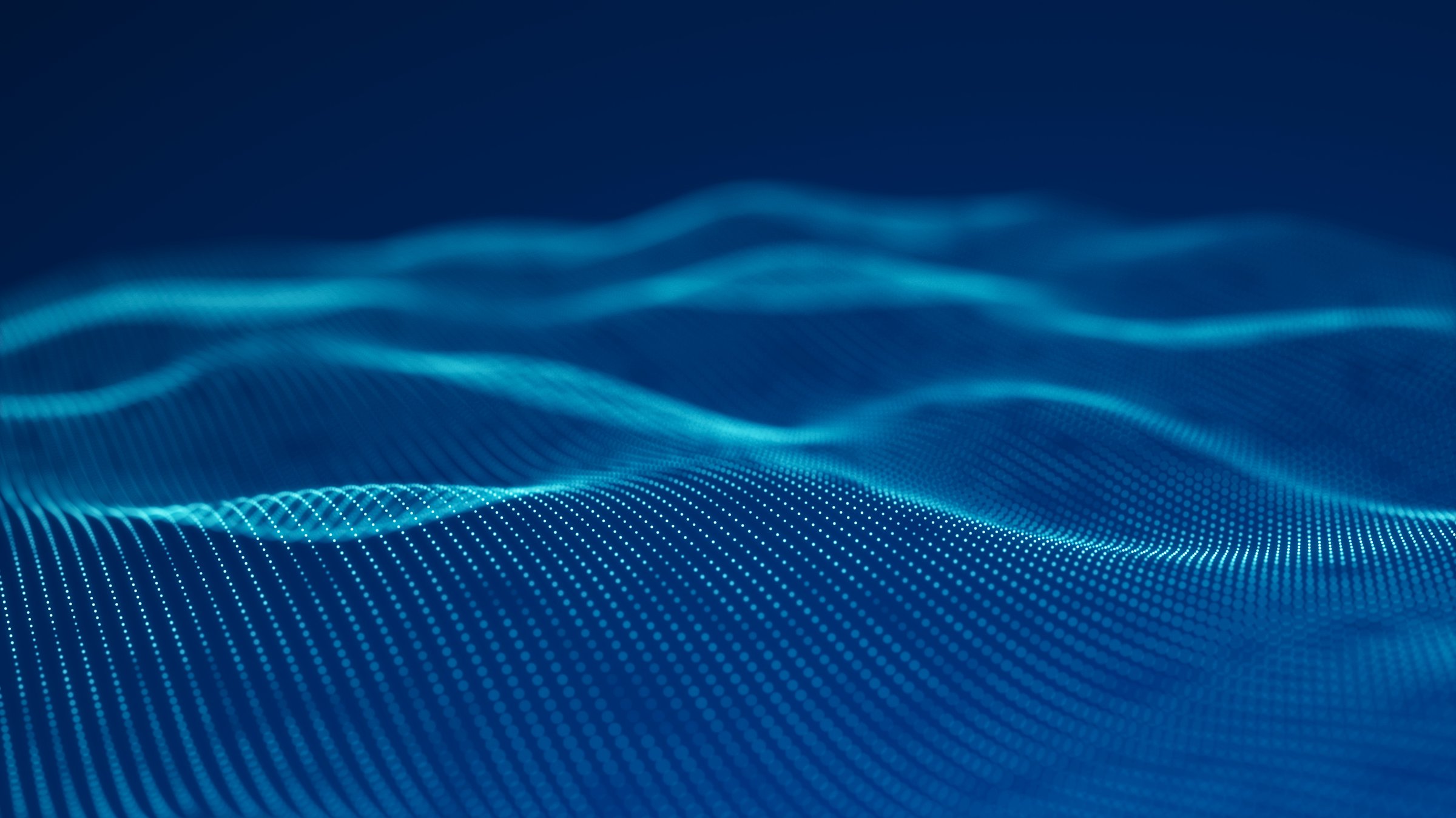 Futuristic wave with points. Big data. Dynamic wave background. Technology backdrop. 3d rendering