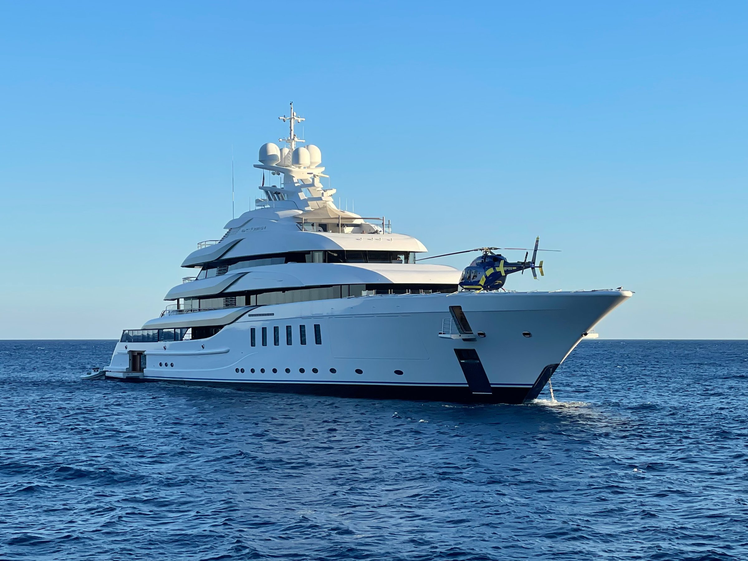 Helicopter on a yacht in the meds