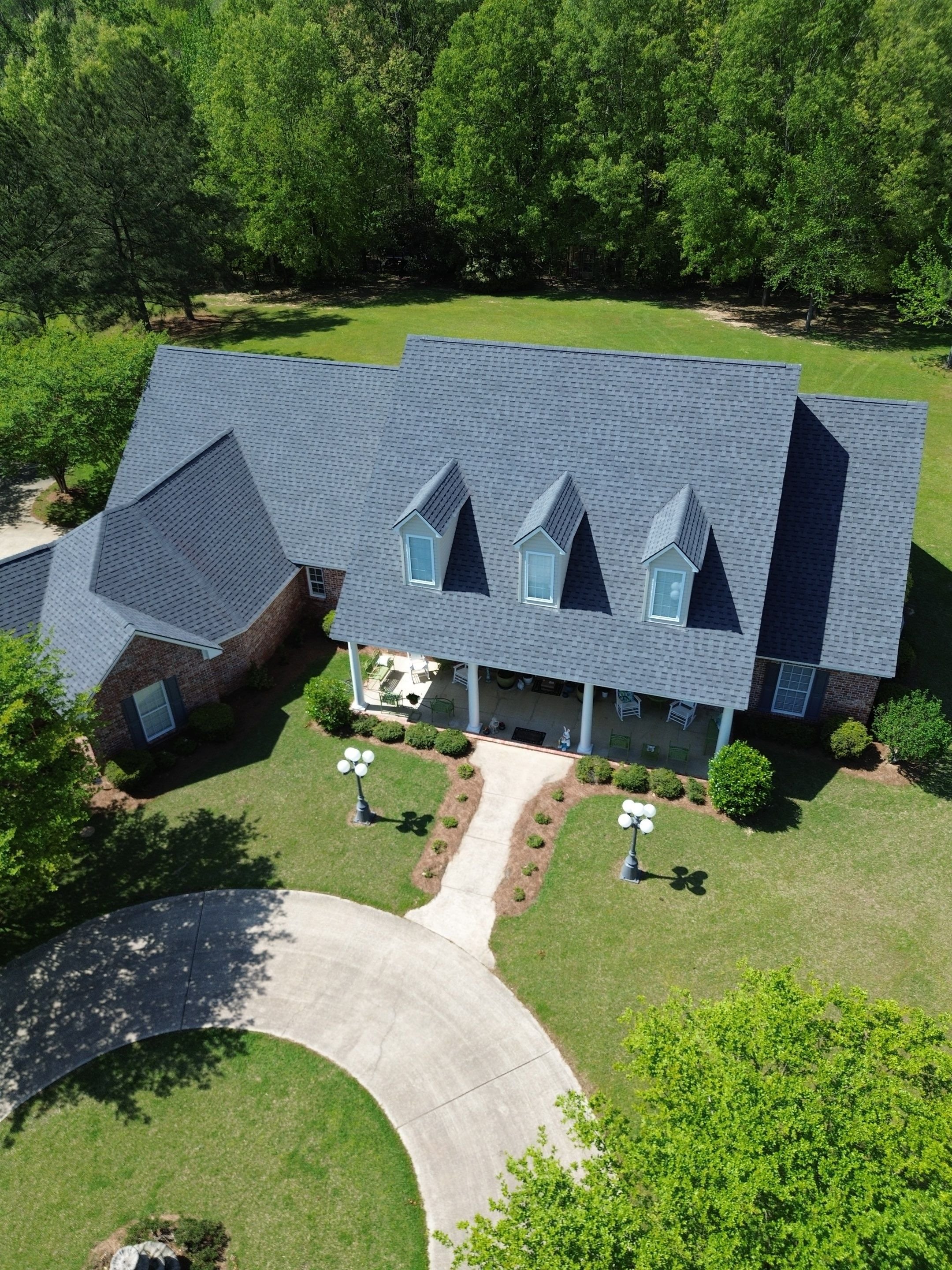 Metal roof against evening sky