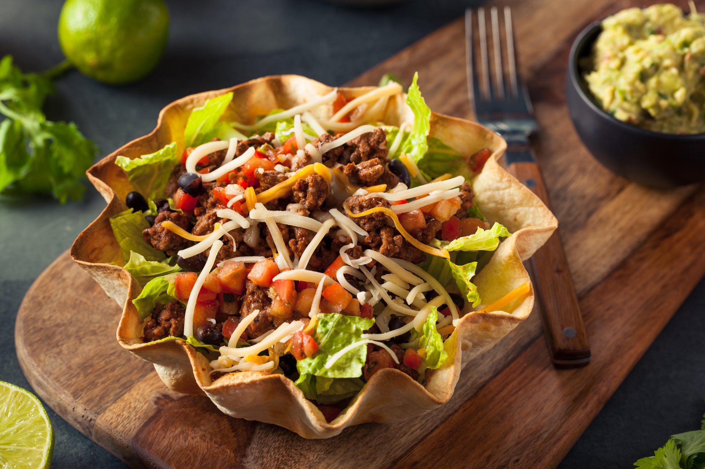 Taco Salad in a Tortilla Bowl