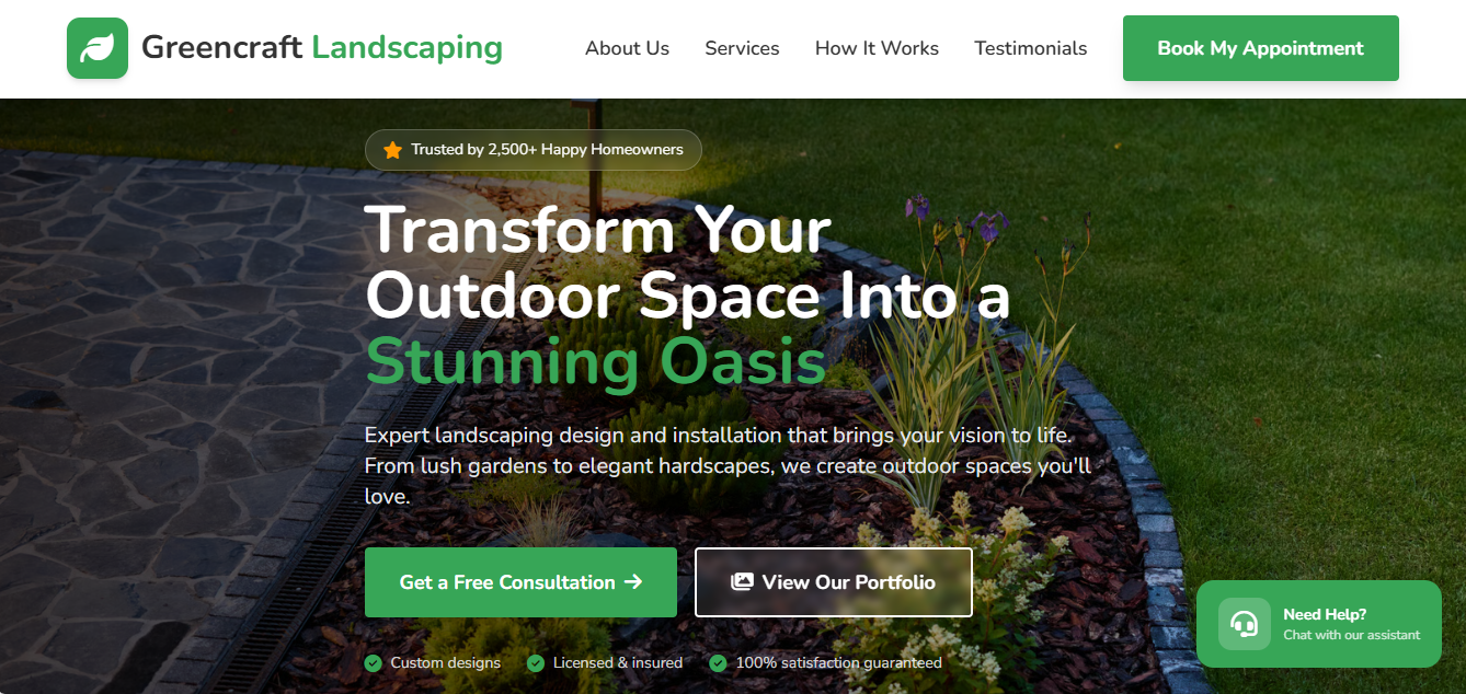 GreenScape Landscaping Website