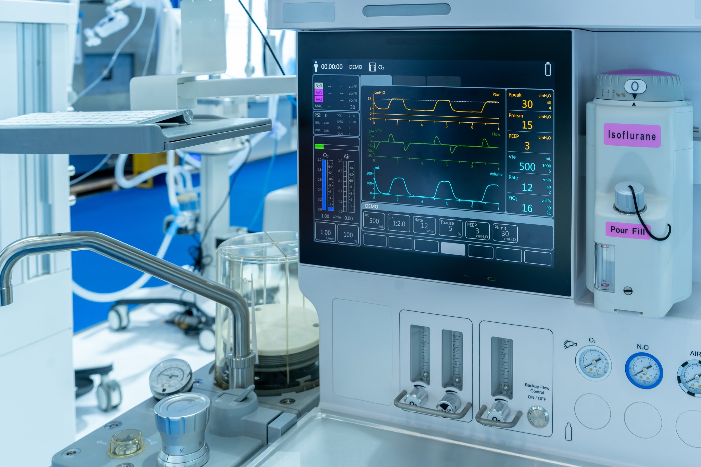close up view of ICU health care device. medical topic.