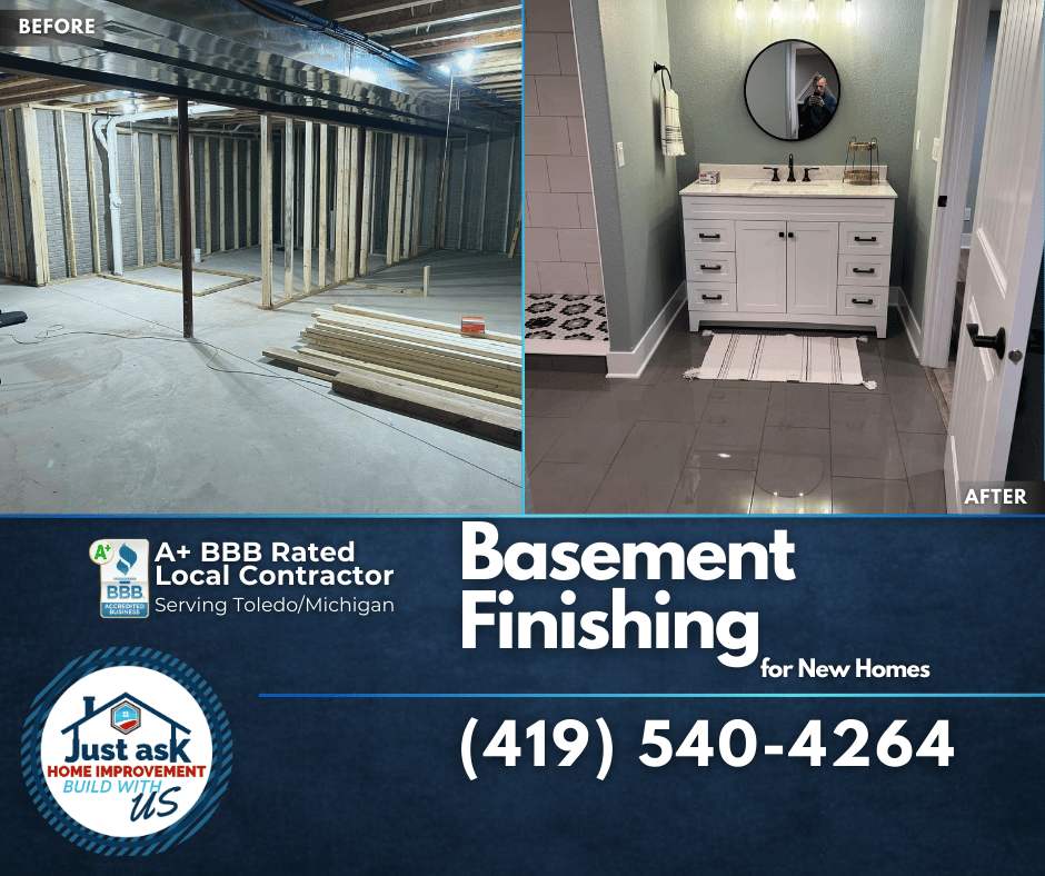 Basic basement finishing with drywall and flooring