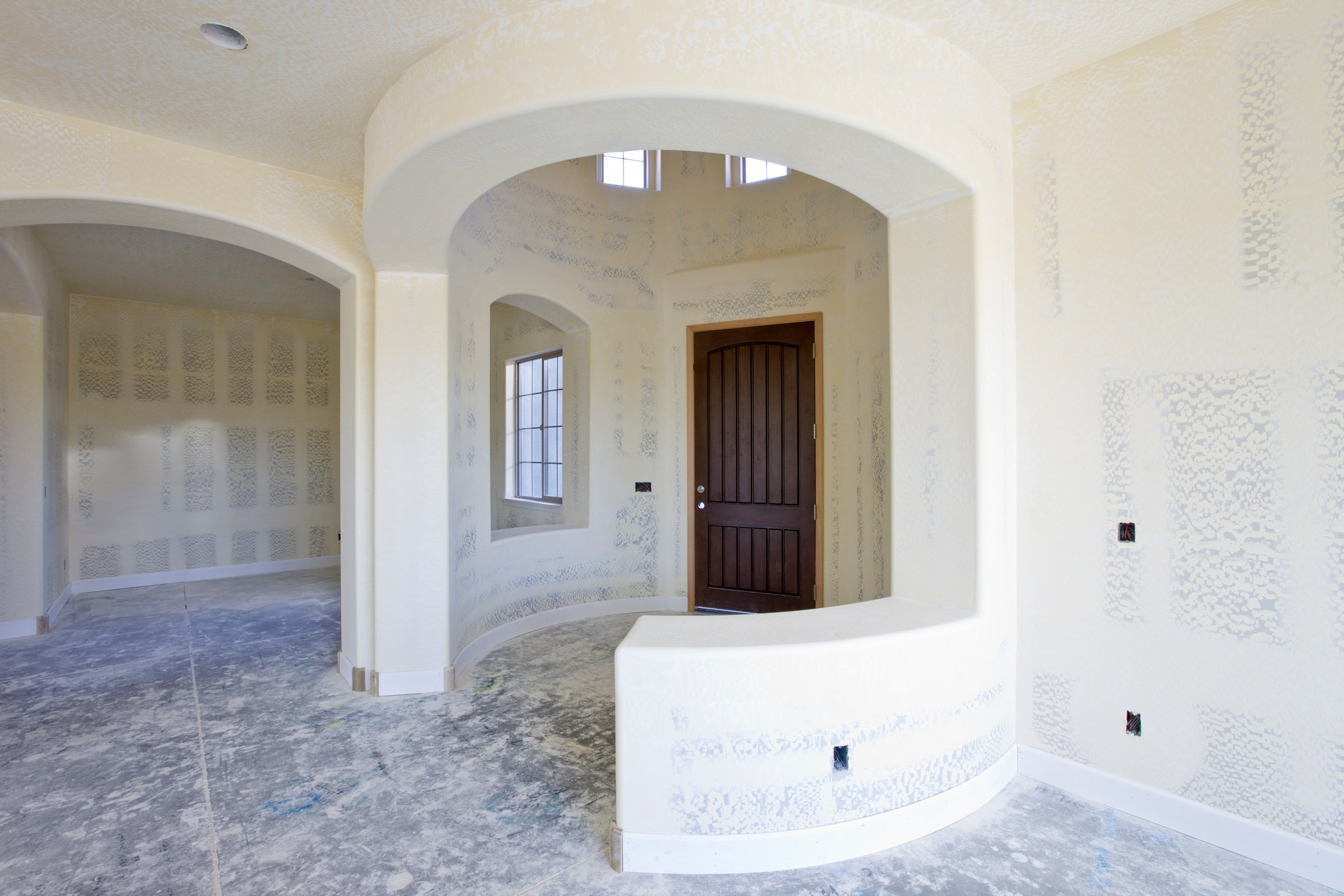New drywall of Entryway ready for paint