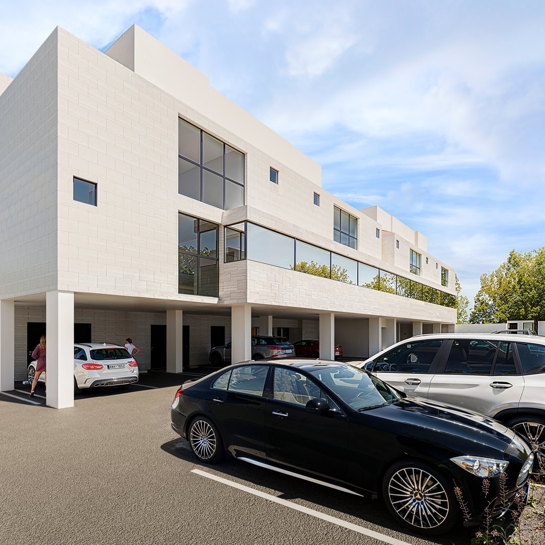 Render estacionamiento arquitectónico