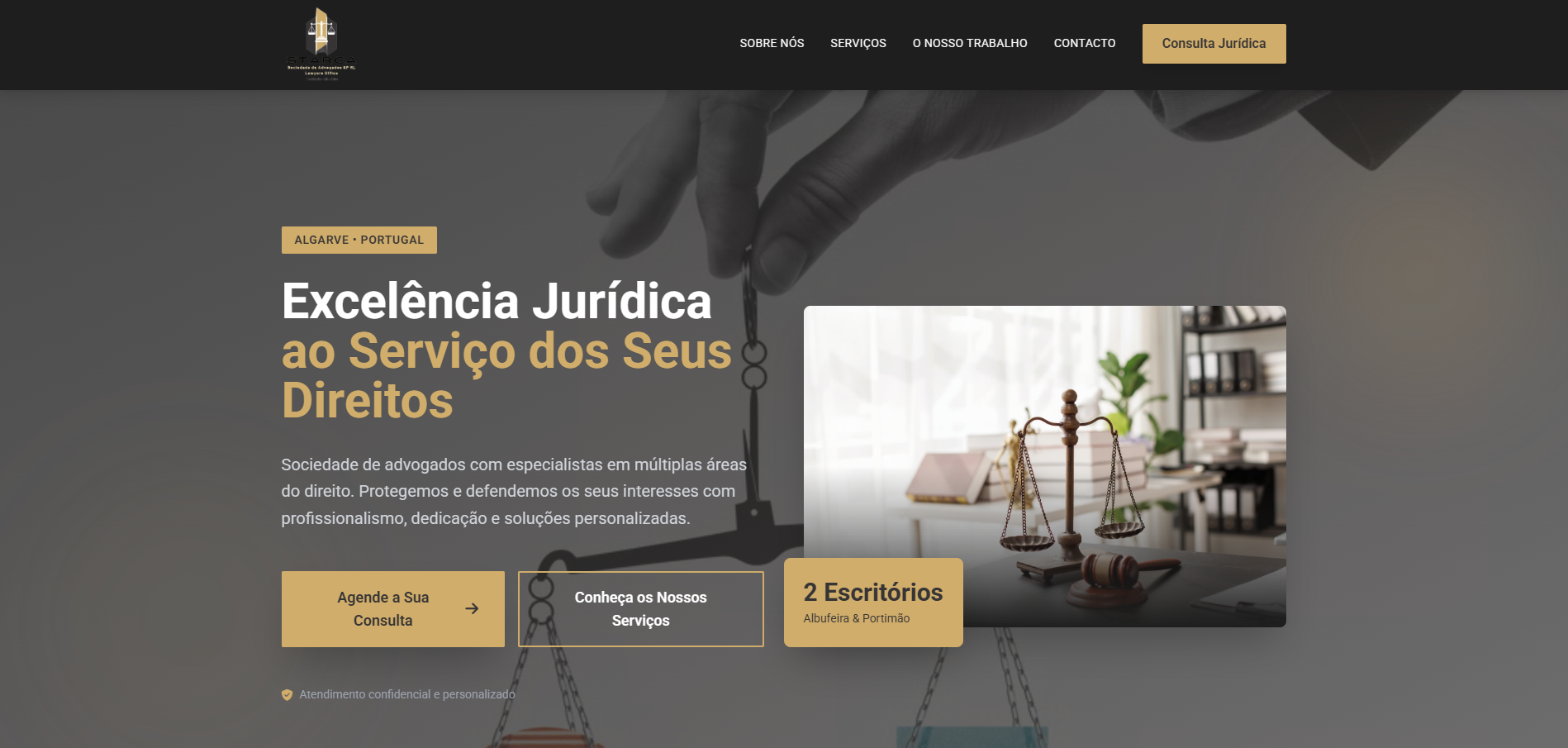 Website Escritório Advocacia Algarve Portugal - Serviços Jurídicos