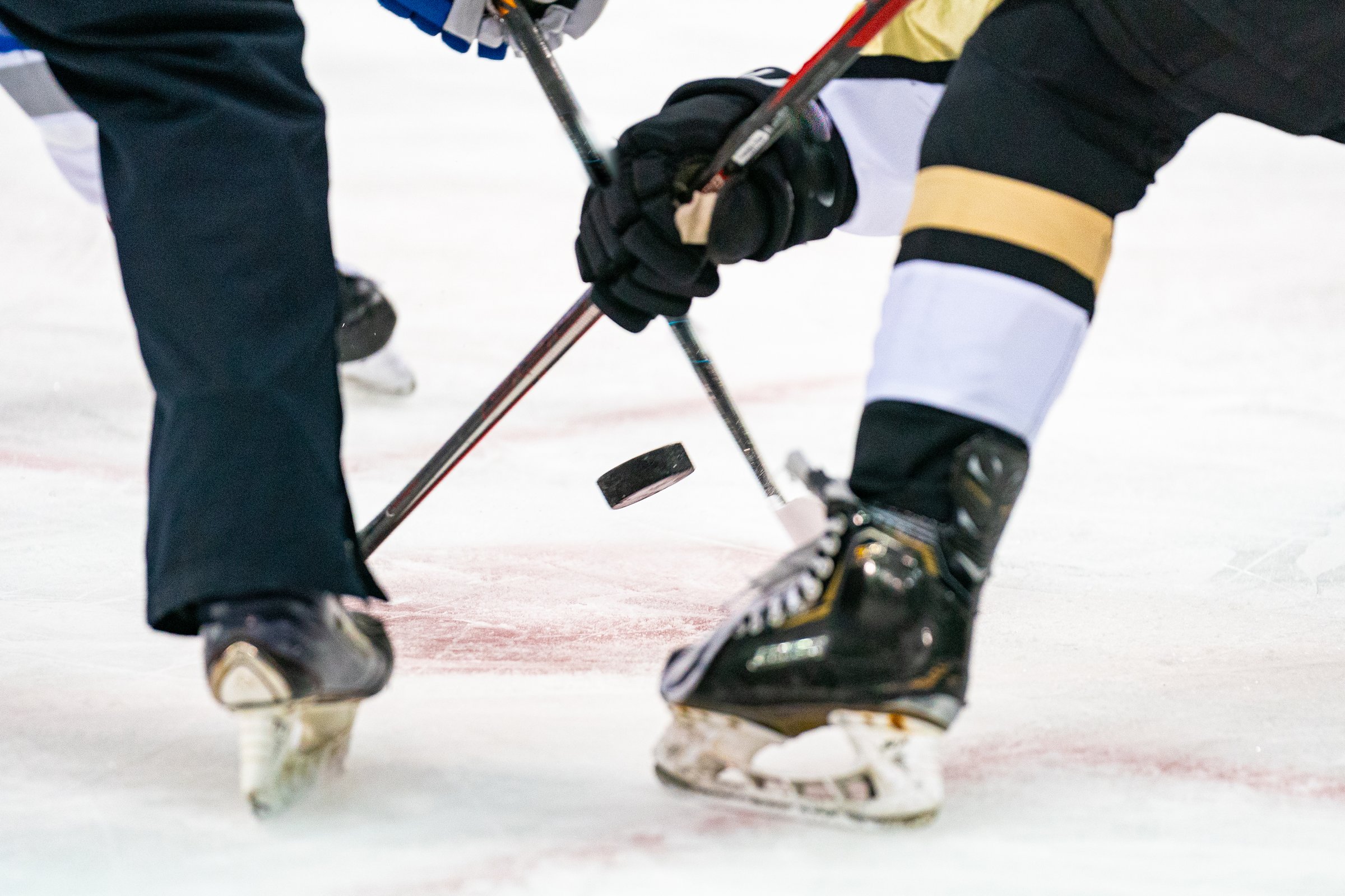Ice hockey face-off puck drop