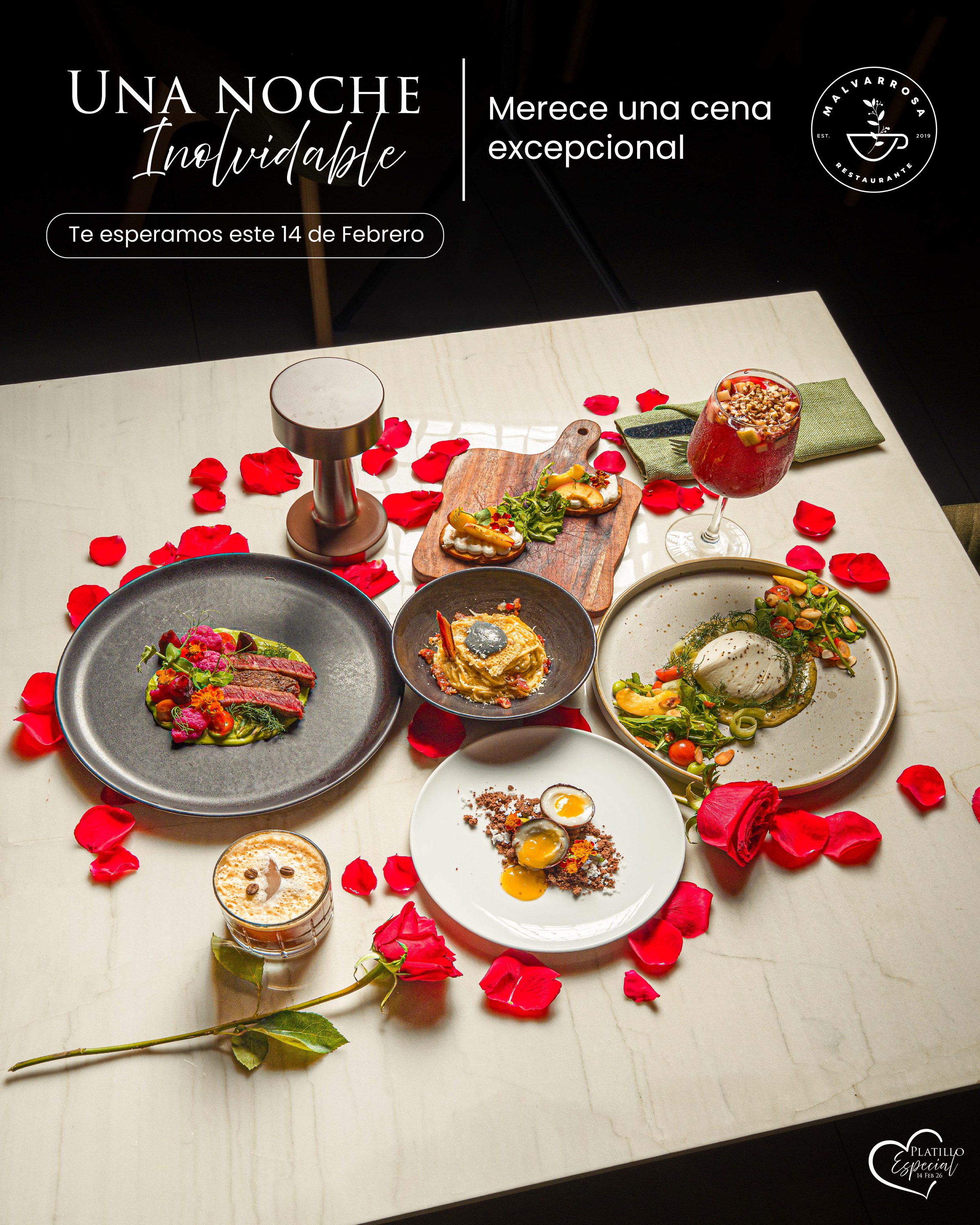 Cena romántica del 14 de febrero