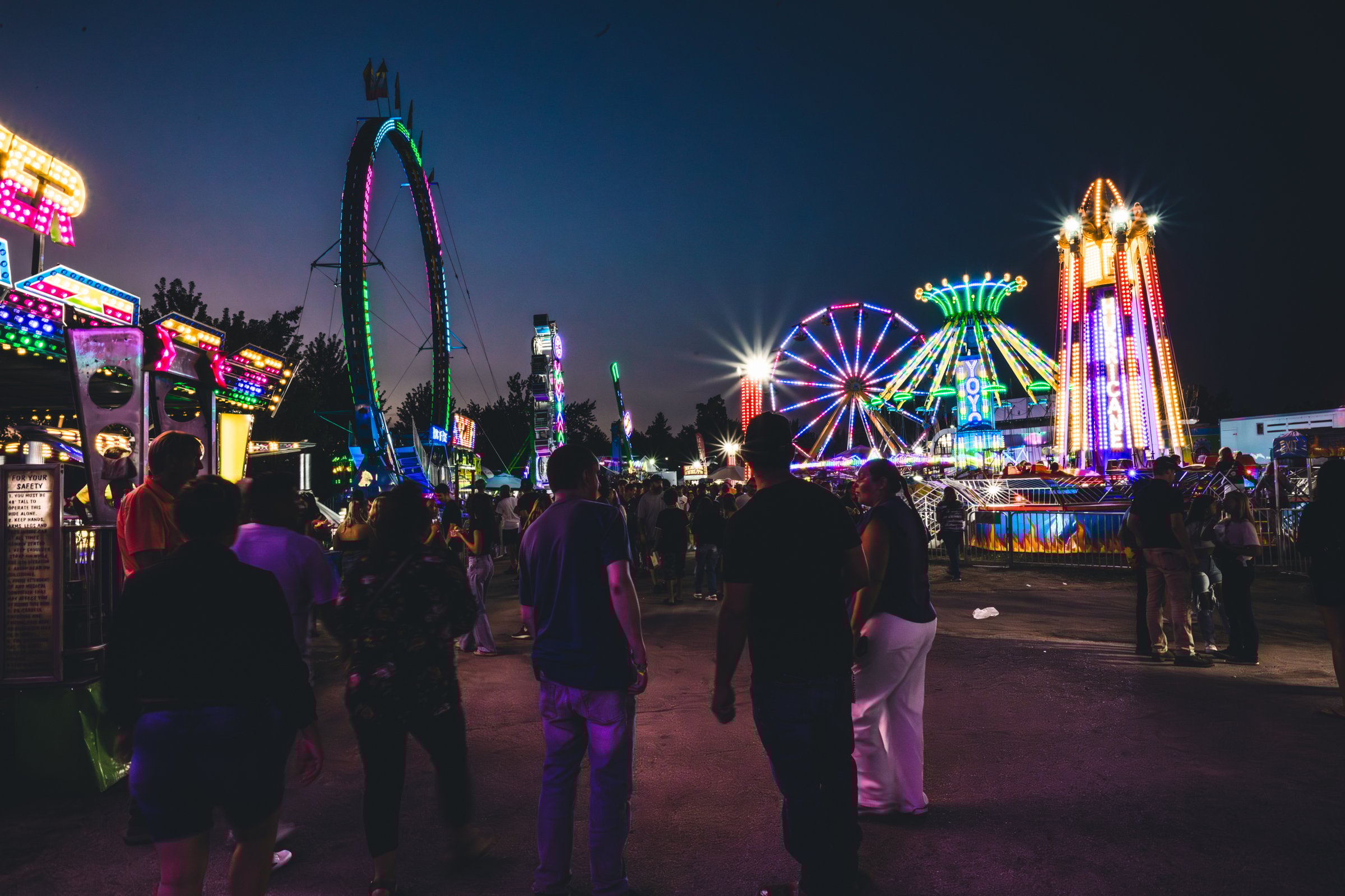 County fair rides at night