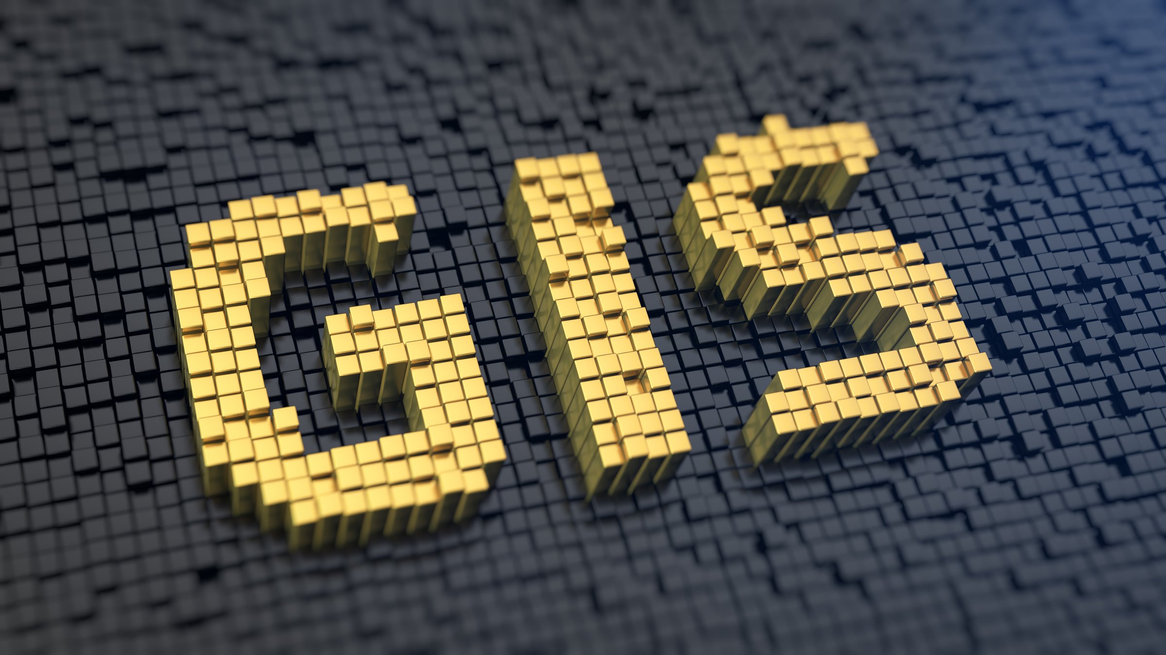 Geographical information system. Acronym GIS of the yellow square pixels on a black matrix background. 3D illustration image