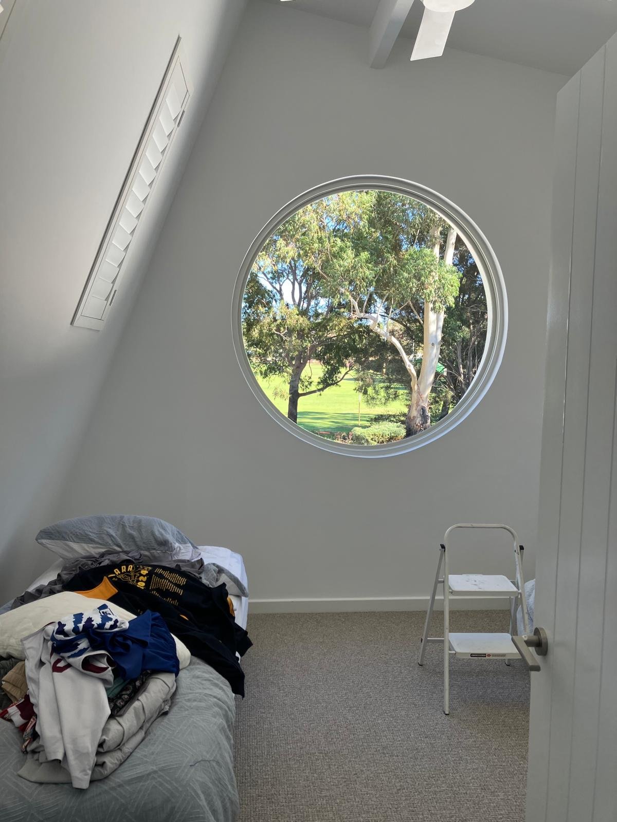 White plantation shutters Perth home interior design window treatment upgrade
