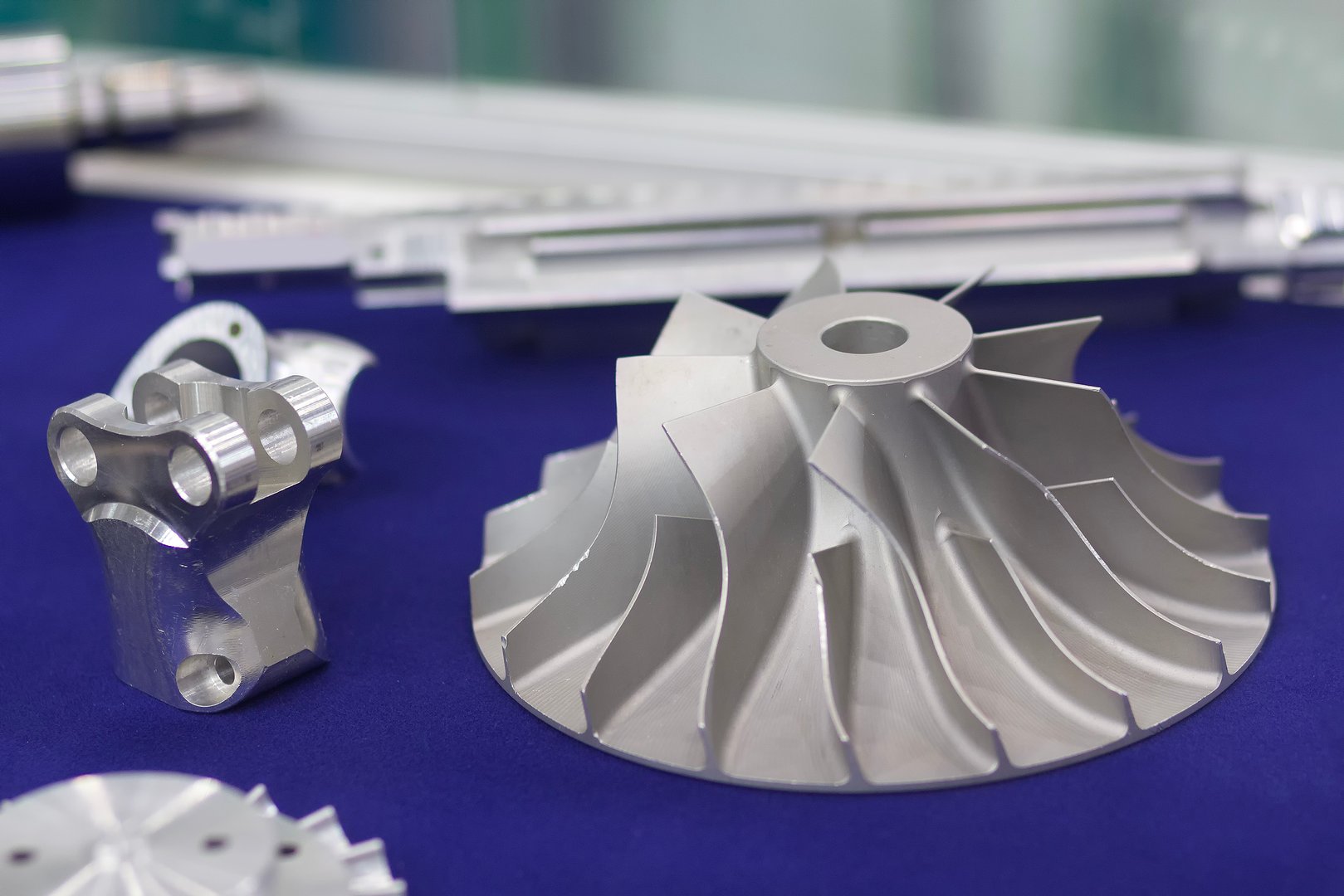 Models object of industrial part printed on a 3D printer from metal. Industry and technology