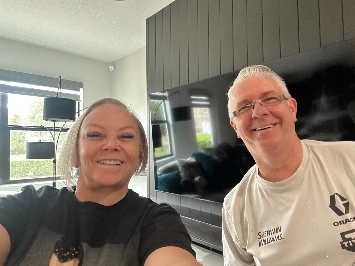 Happy family in their new home