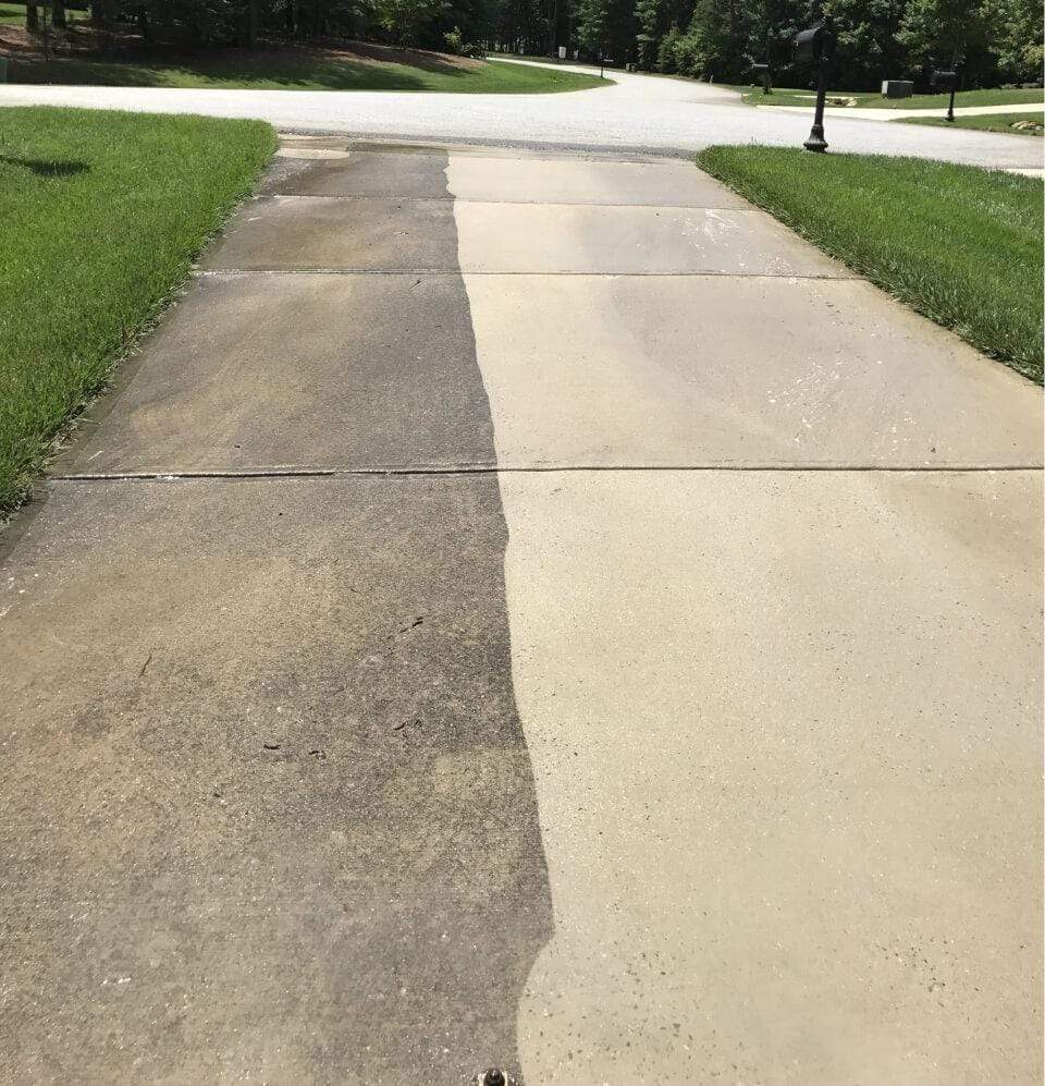Driveway pressure cleaning