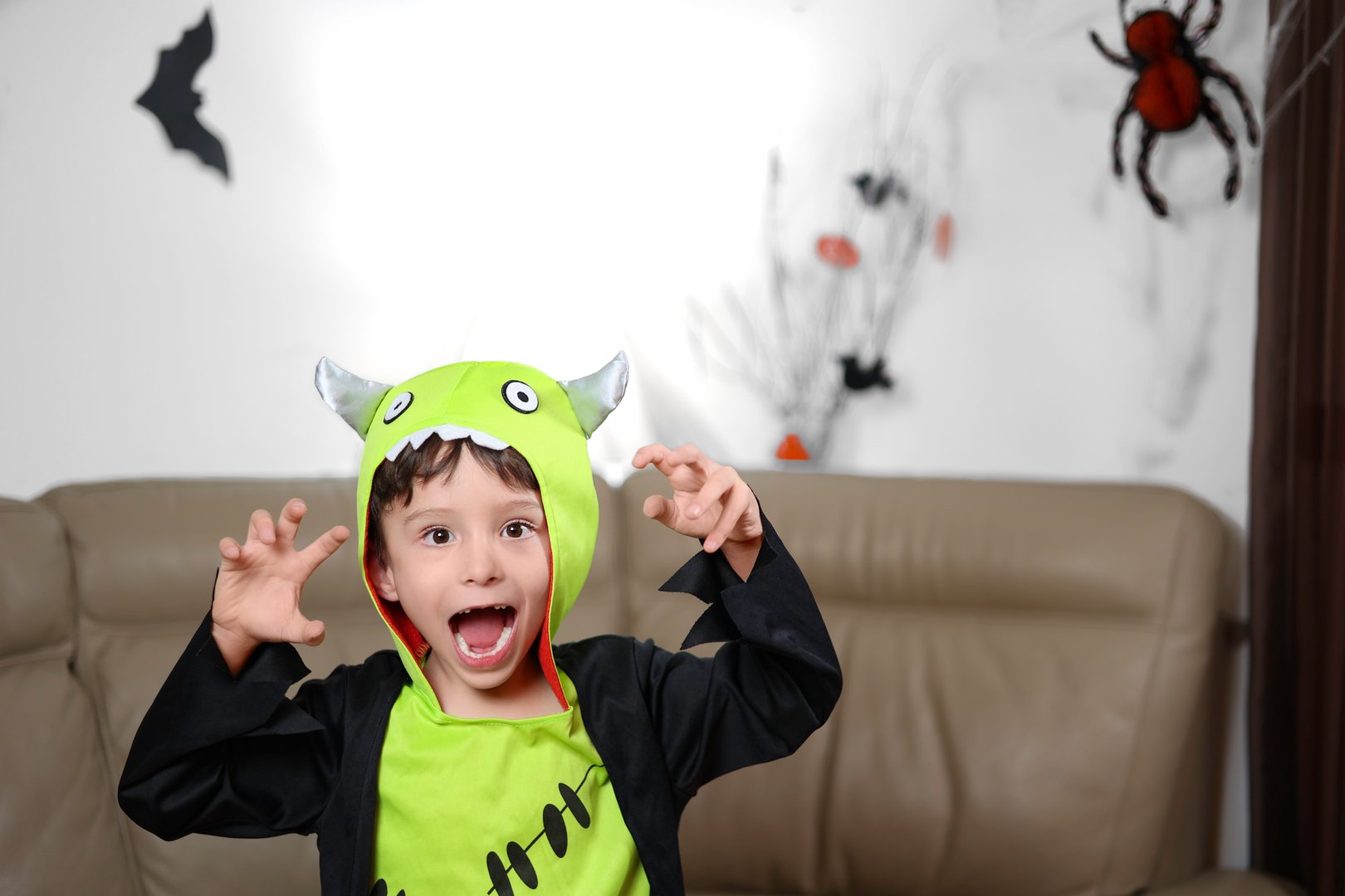 Happy childhood. Decoration and party concept. Traditional festival of autumn. Mock up and copy space.