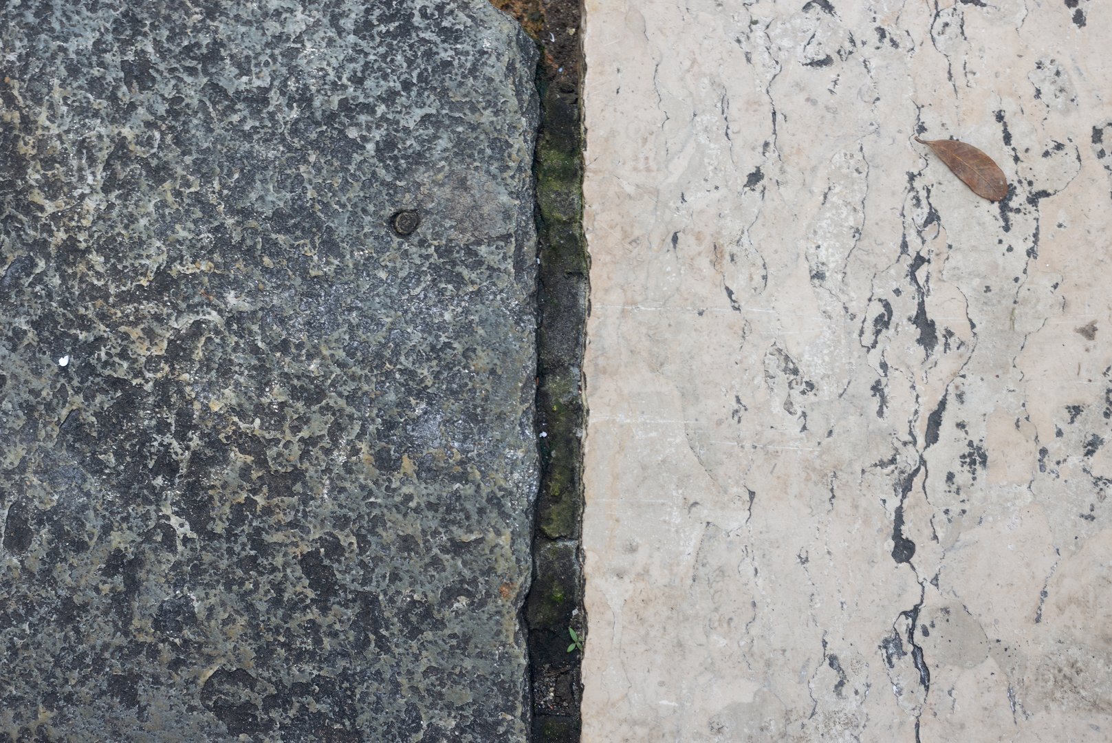 Damaged stone surface