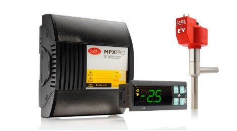 Electronic control unit with digital display and sensor components for industrial or HVAC applications.