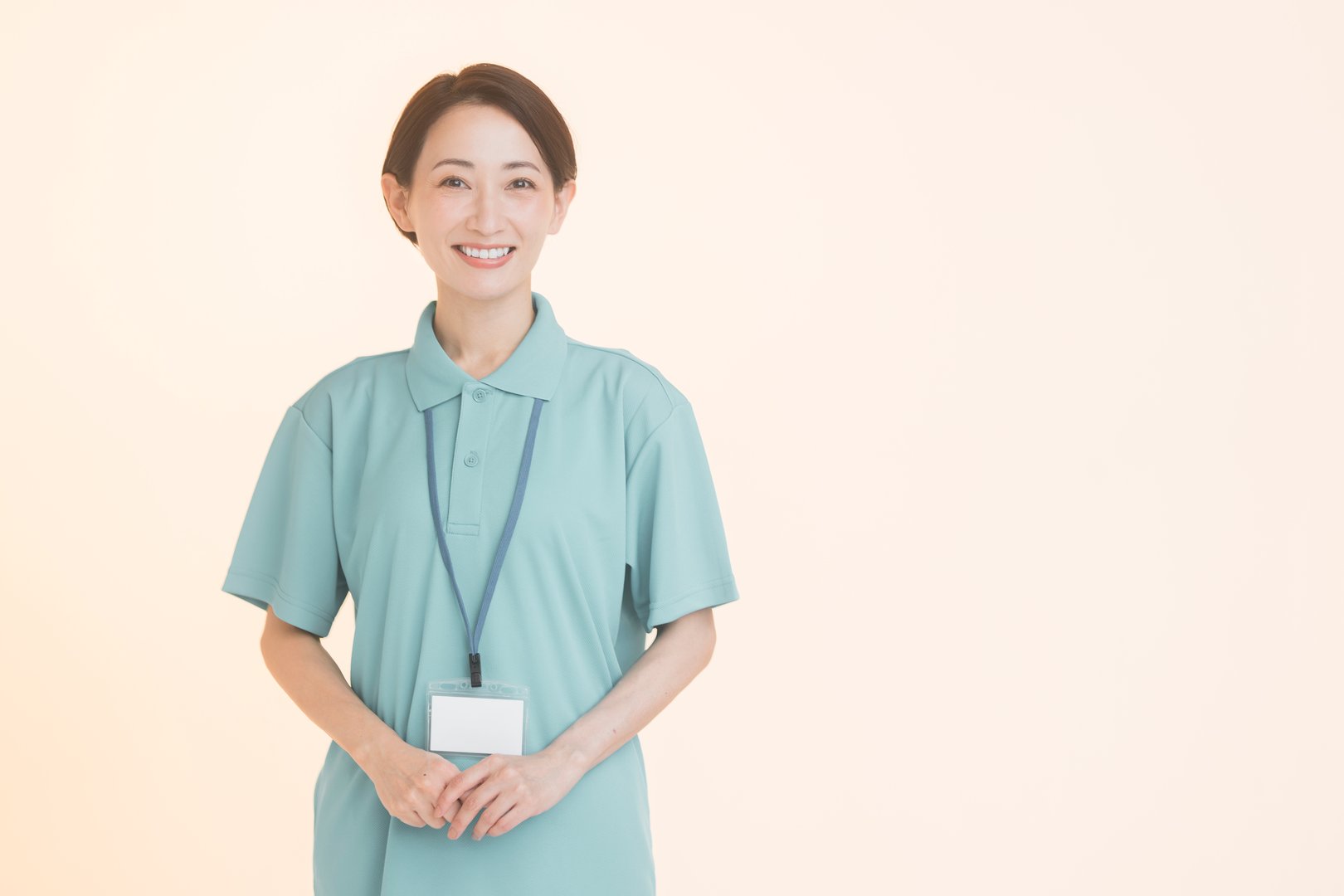 Japanese woman working in a polo shirt