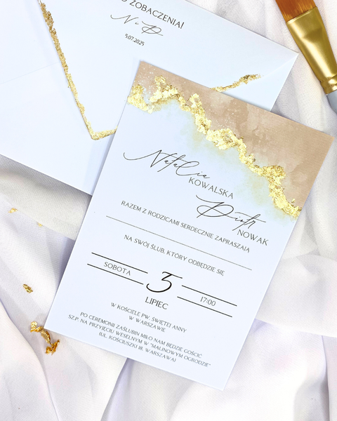 Zaproszenie złocone 5