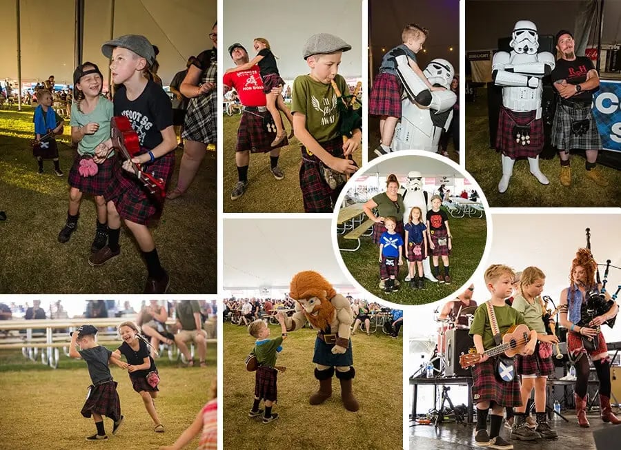 Kids enjoying activities at Scotfest
