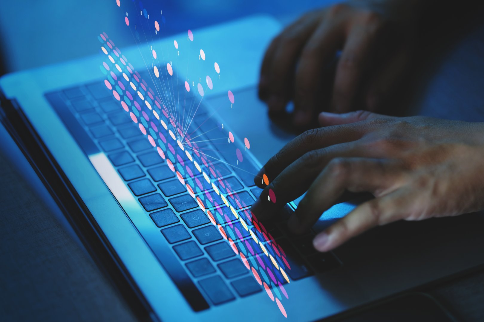 Abstract Big data analytics, Big data sorting, AI, data science, business intelligence, machine learning, and innovation. Illustration showing examples of big data usage with cutting-edge technologies